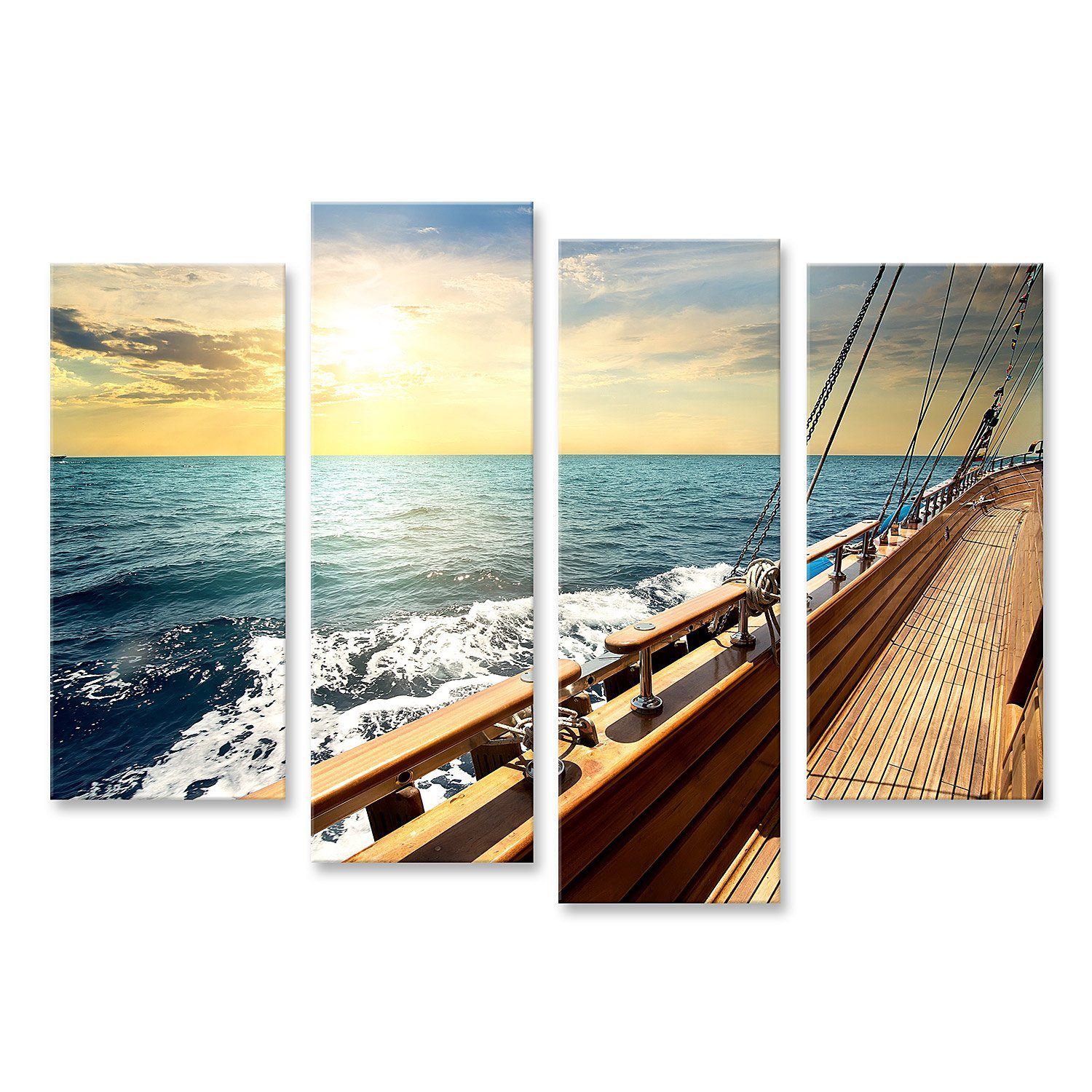 Leinwandbild Bild auf Leinwand Segelboot im Roten Meer bei Sonnenuntergang Wandbild