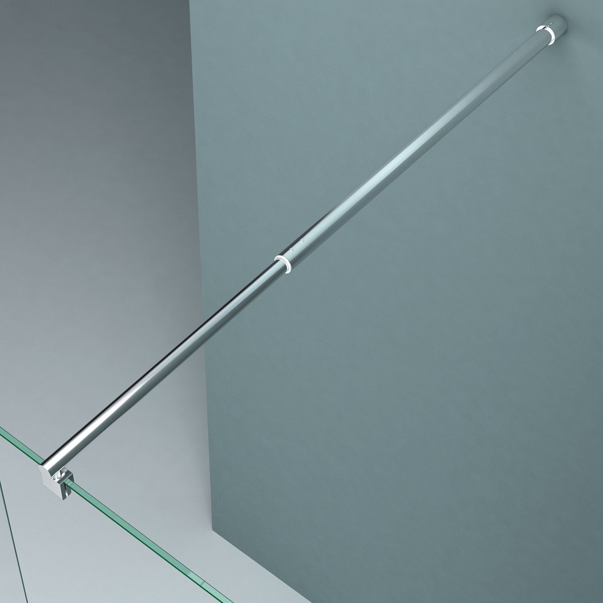 doporro Walk-in-Dusche Duschkabine Duschwand 8-10mm ESG NANO Profil verstellbar H:200cm B02K, Einscheibensicherheitsglas