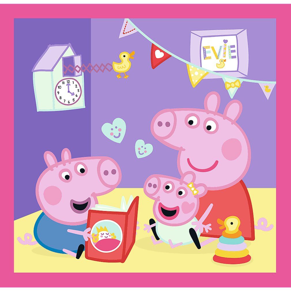 Trefl Puzzle 3-in-1-Puzzle - Peppa und Freunde - Peppa Pig 34873, Puzzleteile