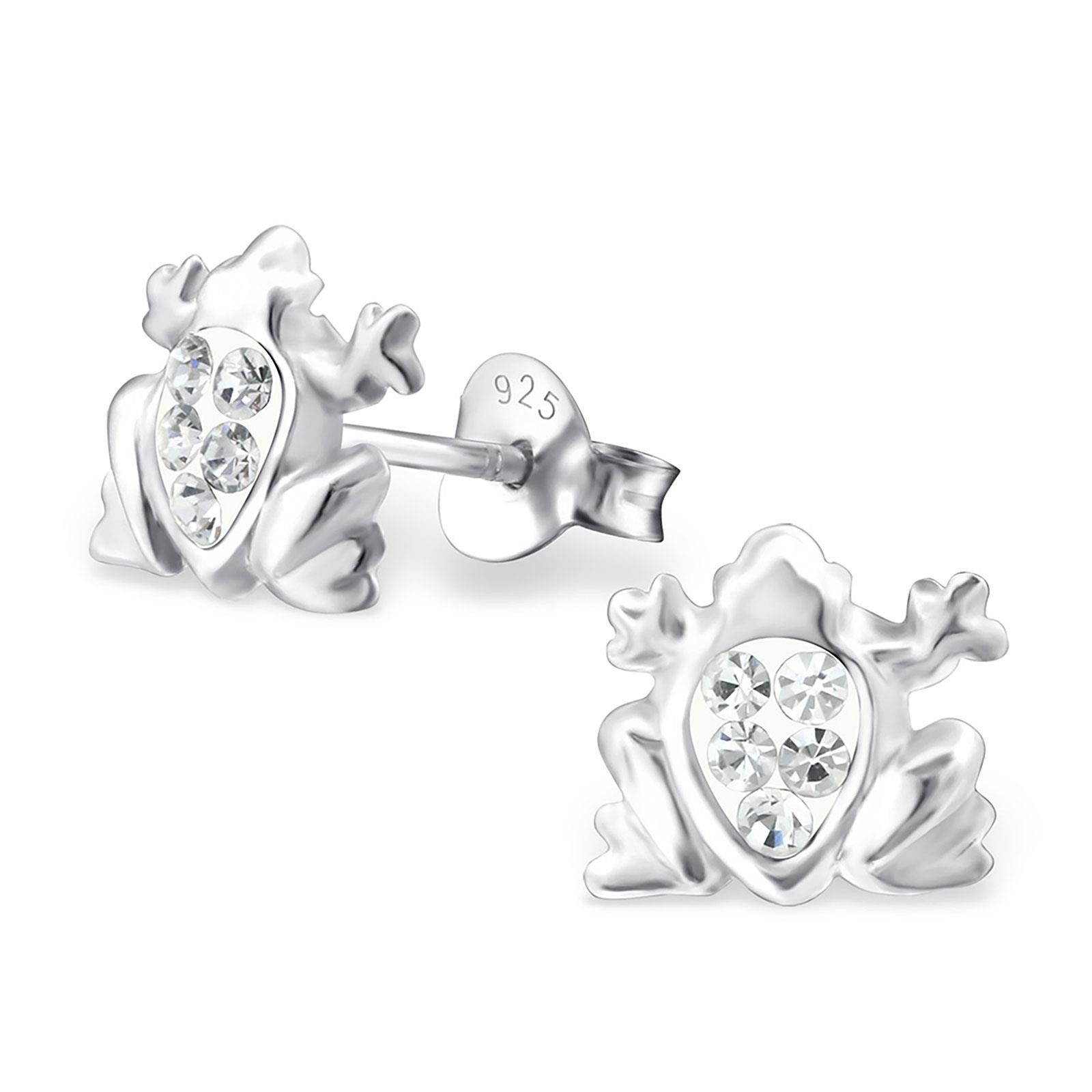 Monkimau Ohrring-Set Frosch Ohrringe aus 925 Silber, Hypoallergen