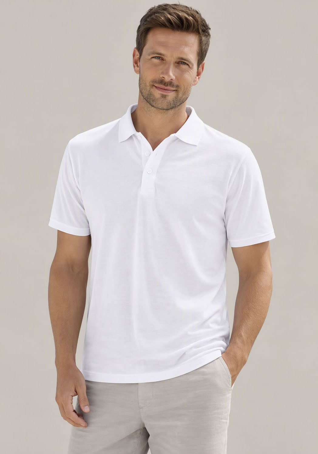 Man's World Poloshirt Kurzarm, lockere Passform, unifarben