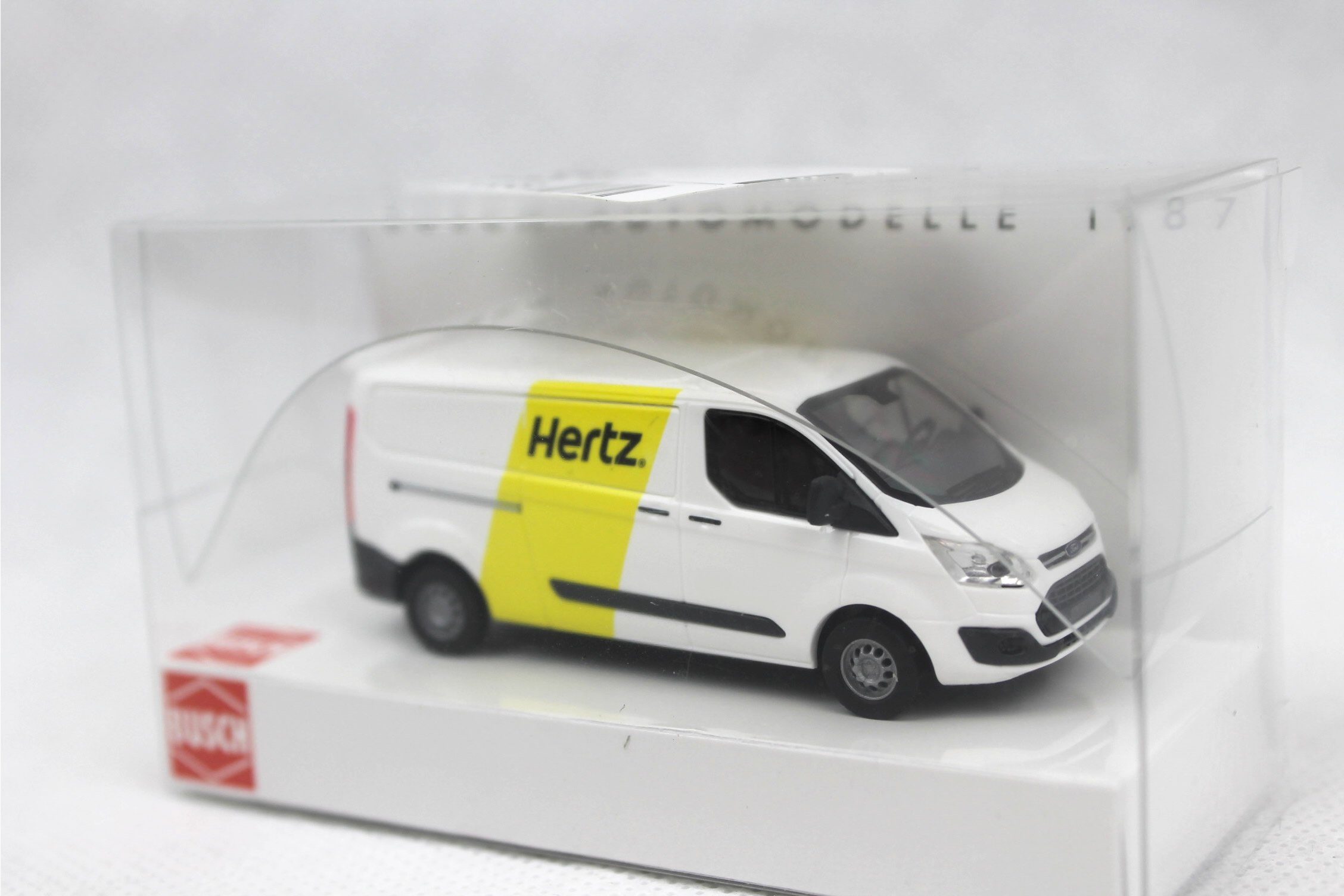 Busch Modellauto 52417 - 1:87 Ford Transit Custom, Autovermietung Hertz