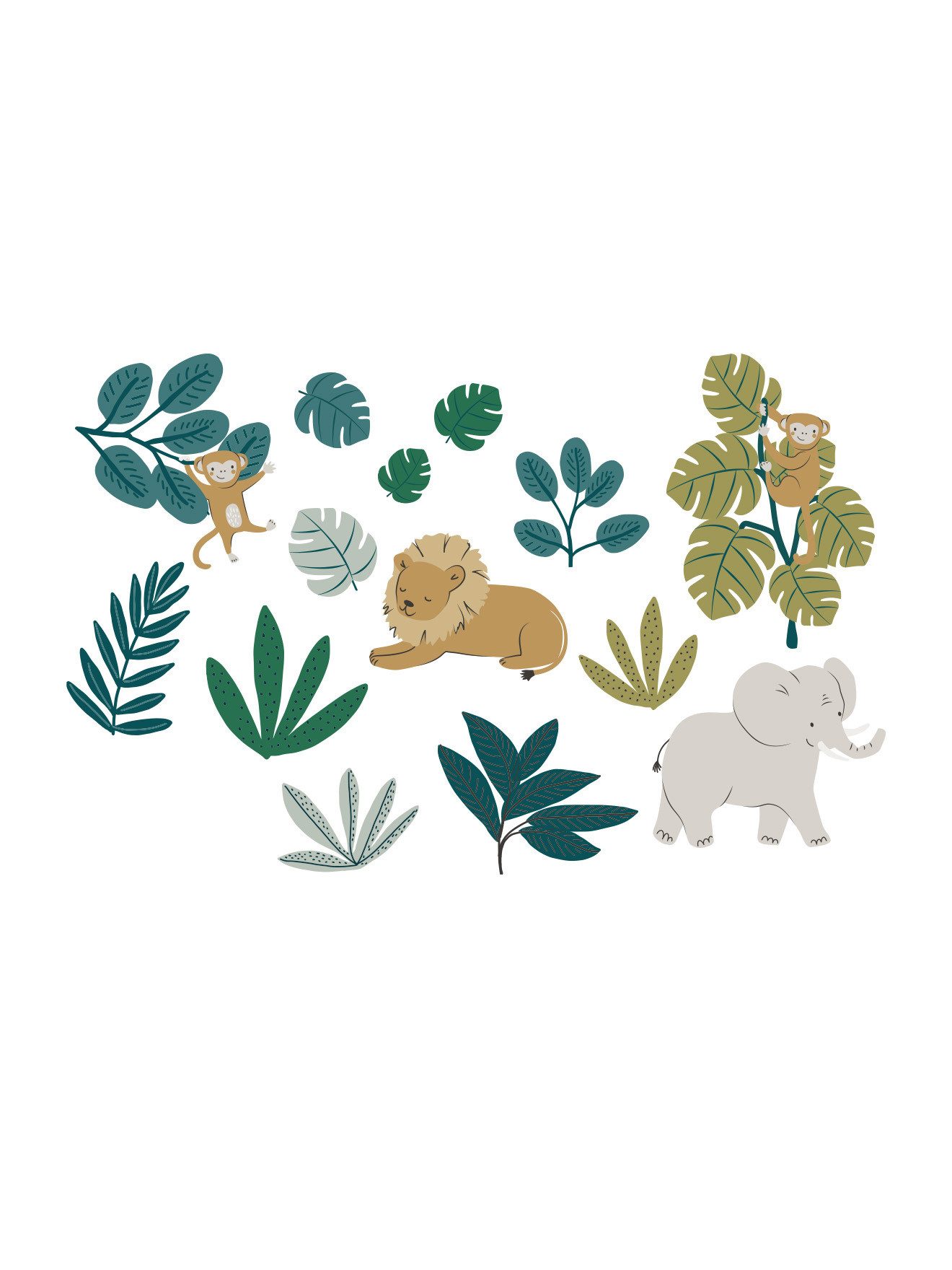 vertbaudet Wandsticker Kinderzimmer XXL-Wandsticker NEW JUNGLE