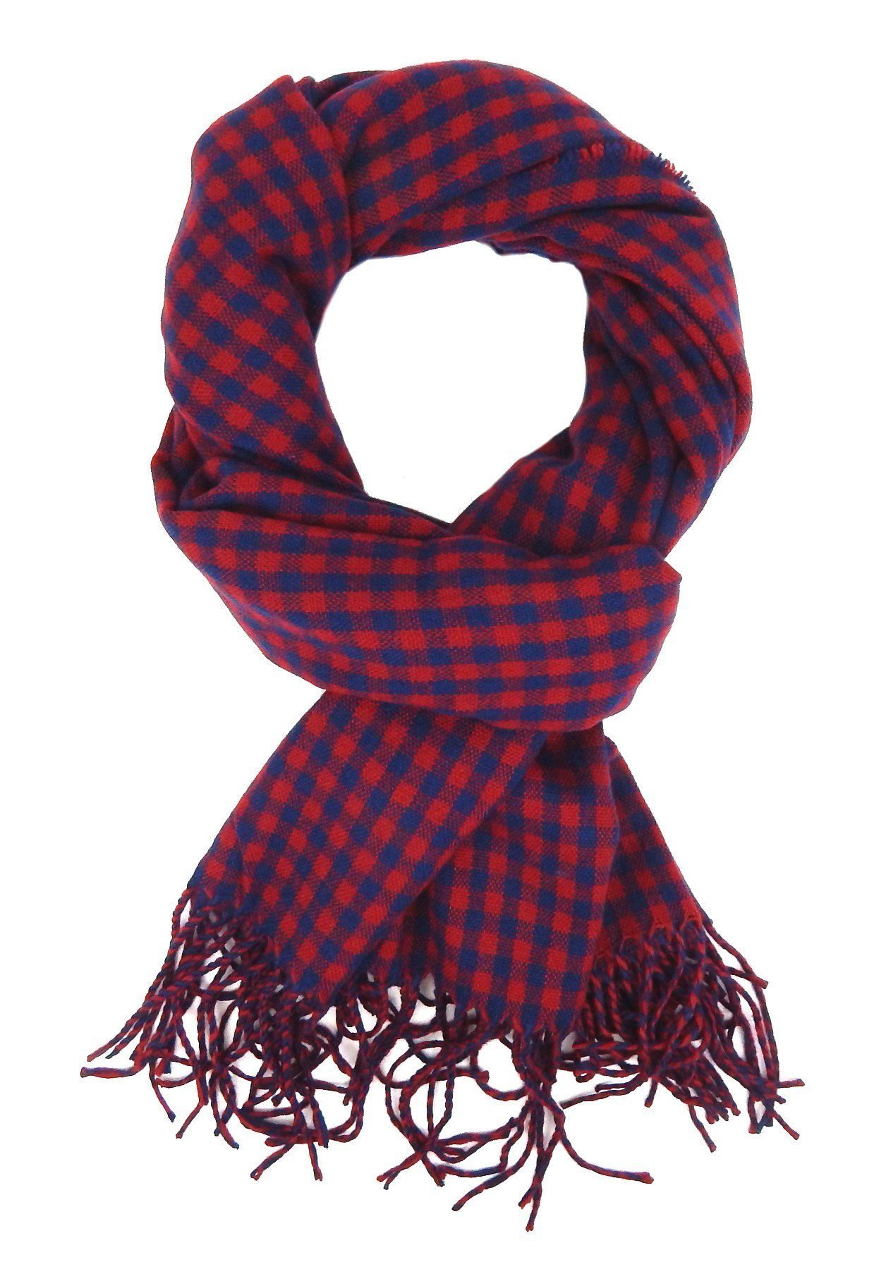Ella Jonte Modeschal, rot blau Karo-Design Herbst- Winterschal günstig online kaufen