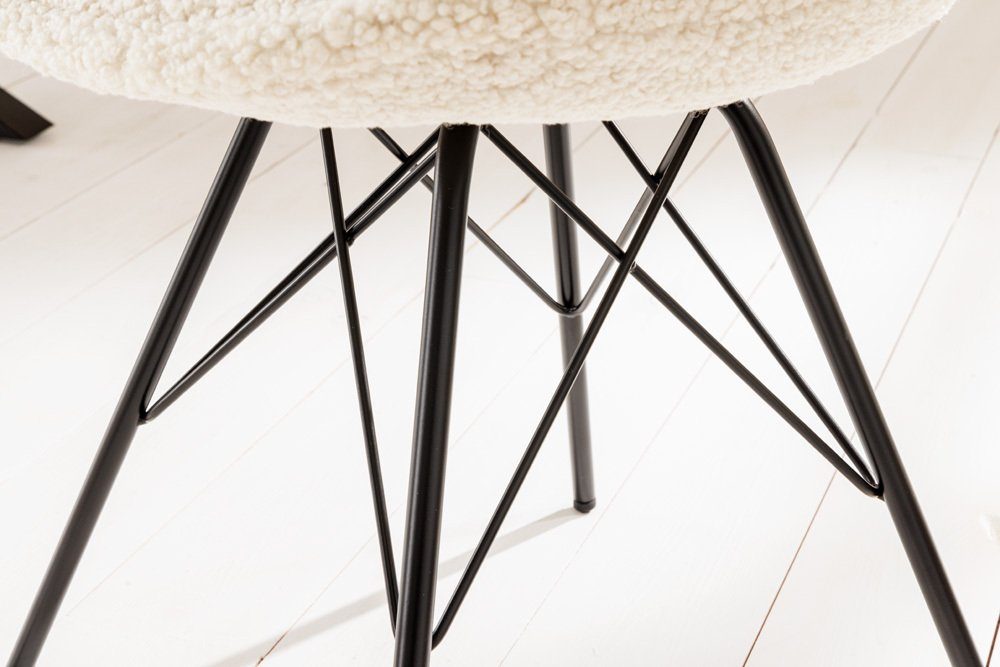 riess-ambiente Stuhl SCANDINAVIA Esszimmer (Einzelartikel, Metall · · · creme / Modern MEISTERSTÜCK 1 schwarz Design Bouclé St)