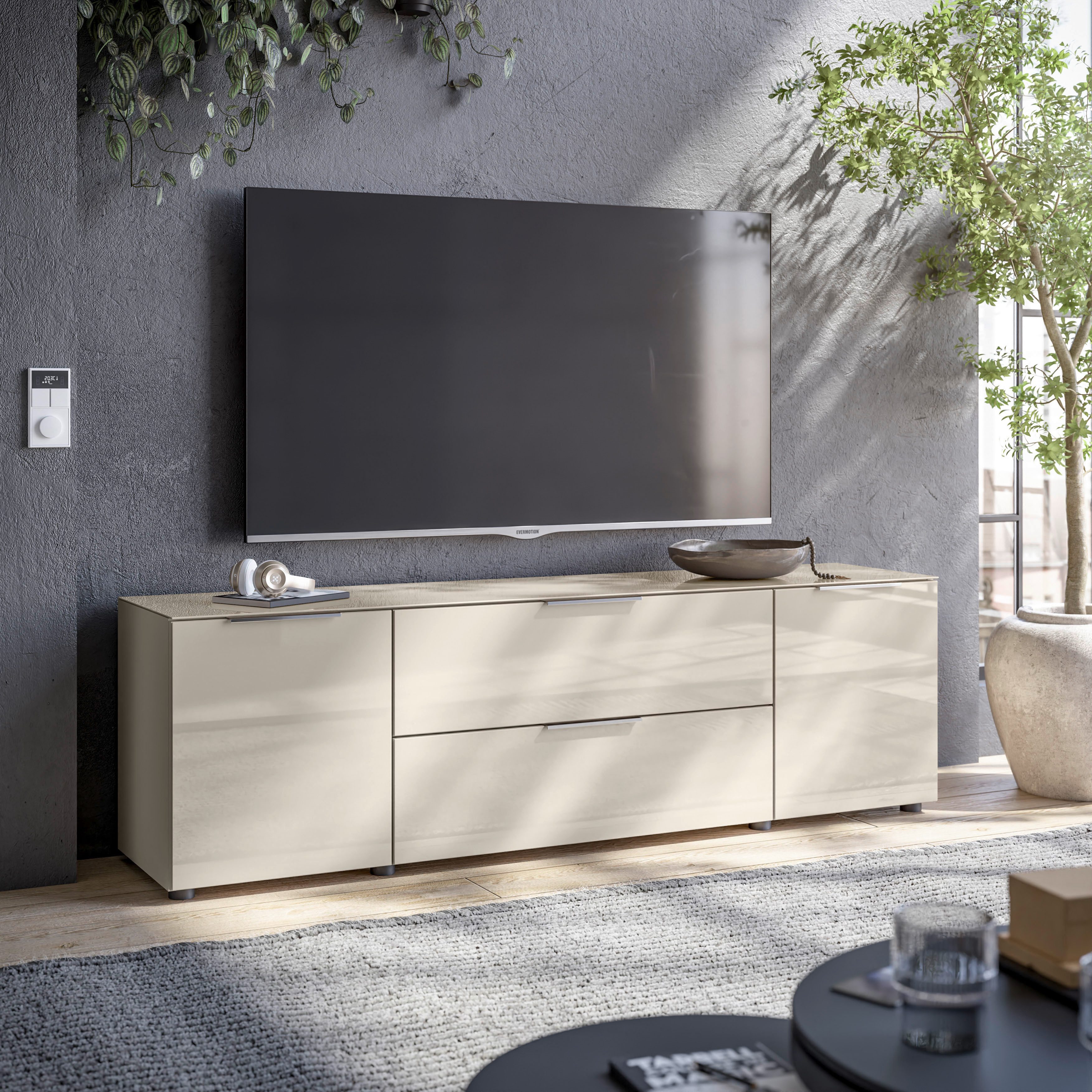 HBZ Lowboard Santorin, BxHxT 180x99x40 cm (1 St), Breite 180cm, Softclose für Türen und Schubkästen, Melaminbeschichtung