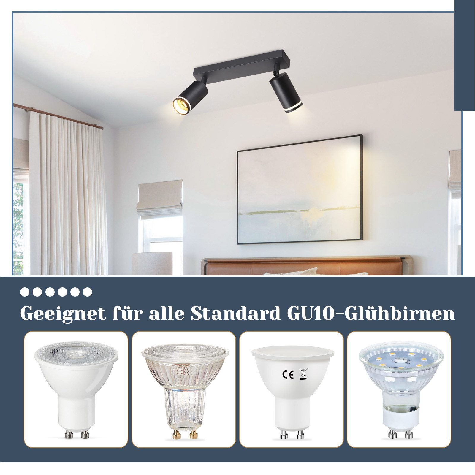 Nettlife Deckenstrahler Schwarz Schwenkbar Modern Wandstrahler günstig online kaufen