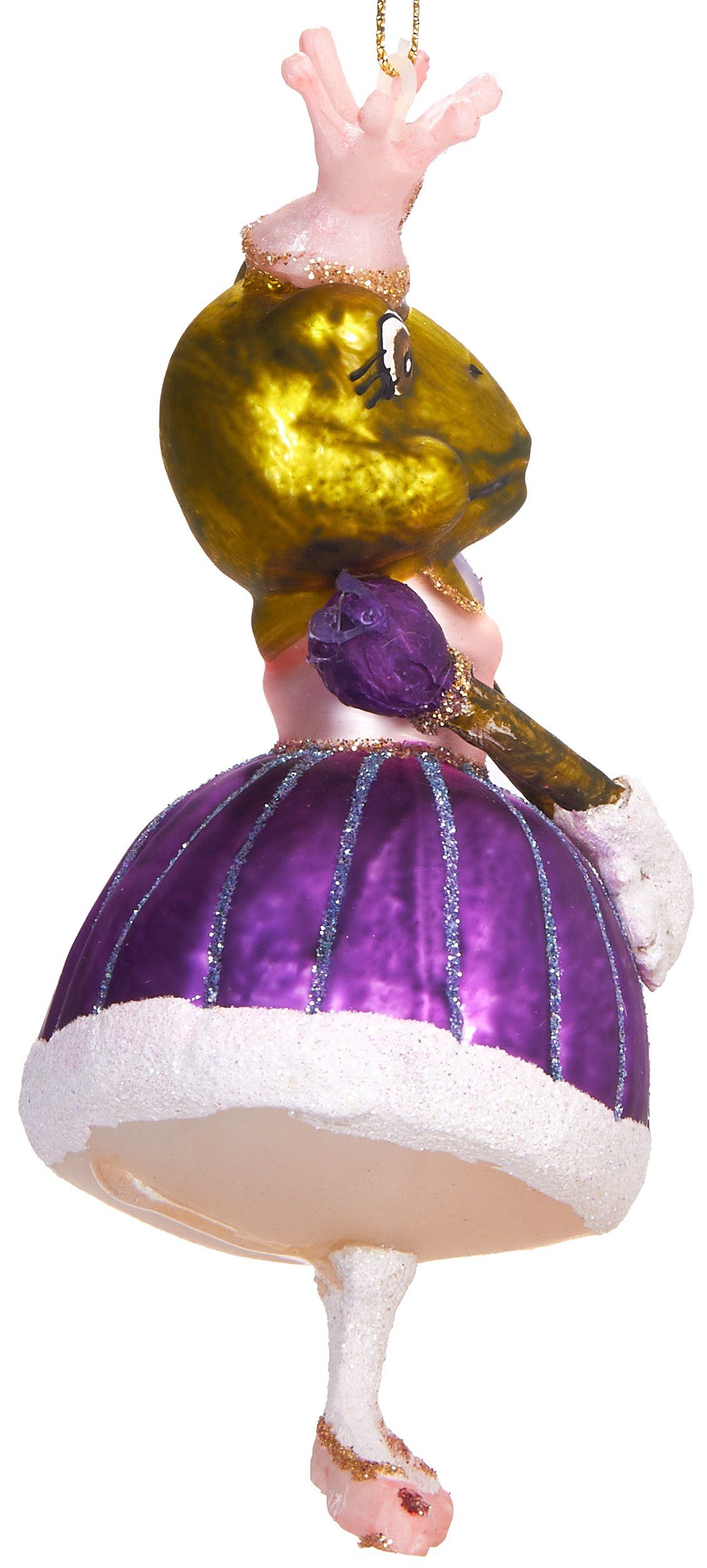 Märchenwelt, 14 der gläserner cm Weihnachtskugel Froschprinzessin, Christbaumschmuck Mundgeblasene BRUBAKER aus - Weihnachtsschmuck handbemalt