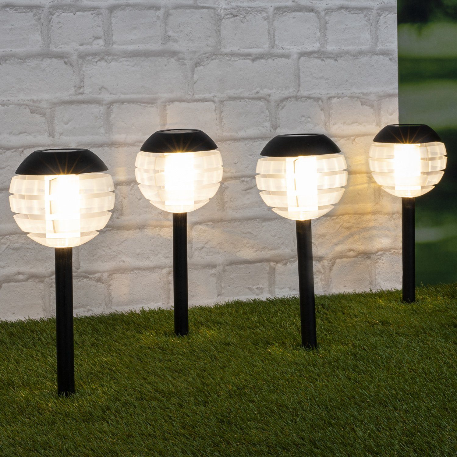 MARELIDA LED Solarleuchte LED Solar Wegleuchten Kugel 4Stk. H 32cm