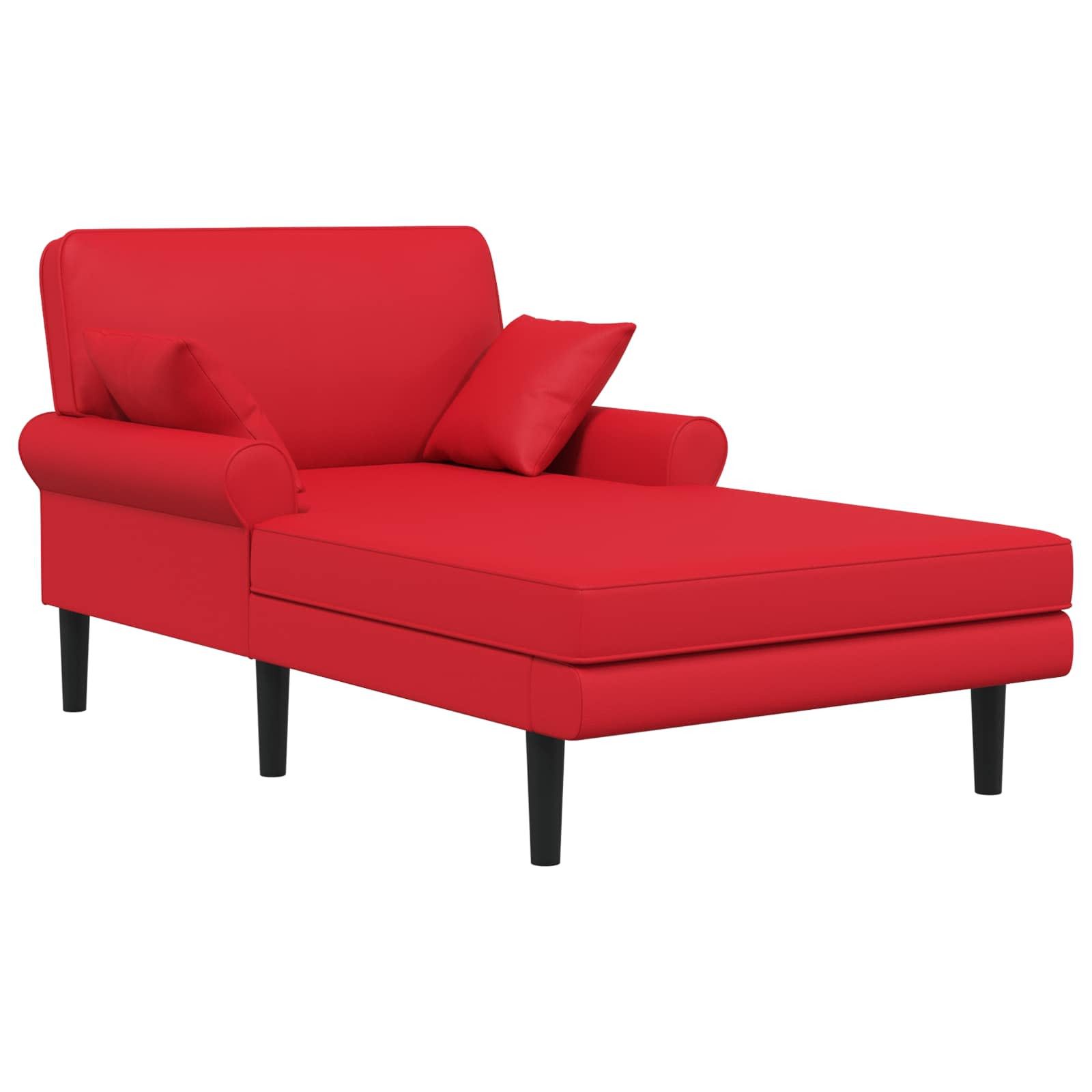 vidaXL Chaiselongue Chaiselongue Rot Kunstleder, 1 Teile