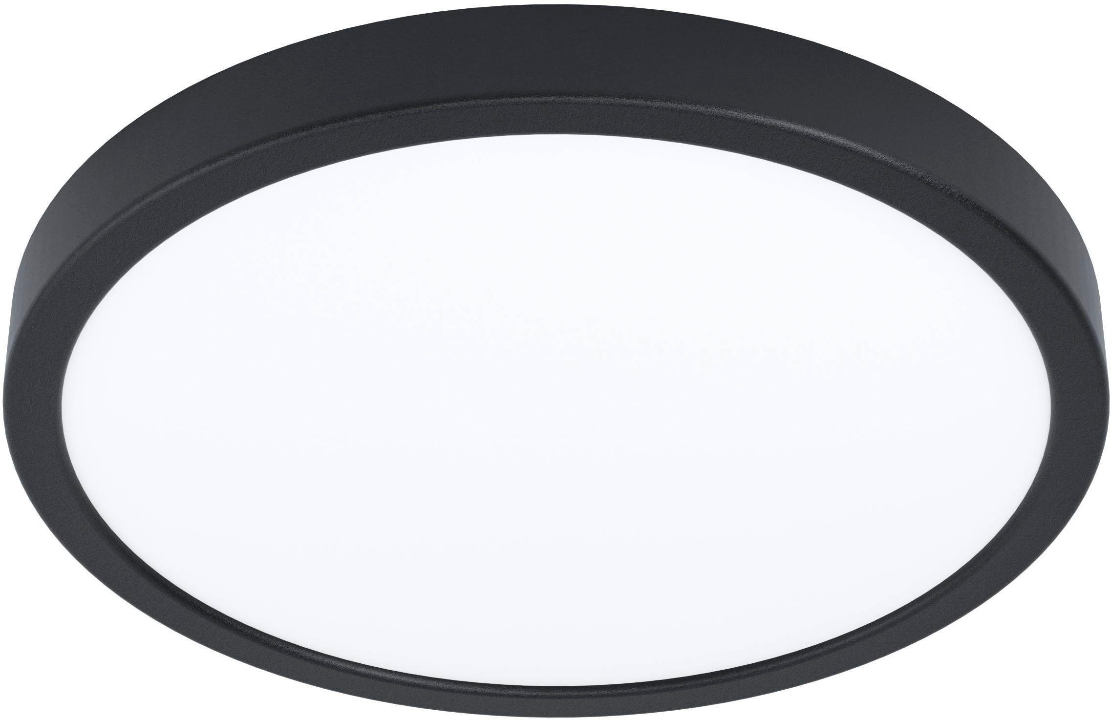EGLO Aufbauleuchte Fueva 5 Deckenleuchte, Aufbaulampe, Metall und Kunststoff, Lampe, LED fest integriert, Warmweiß, Ø 28,5 cm, Aufbauleuchte, Deckenlampe, Schwarz, Weiß, LED Aufbaulampe