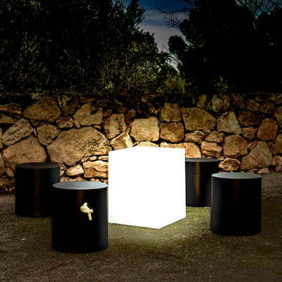 Licht-Trend Gartenleuchte Cuby LED-Dekoleuchte mit Akku und Solar Weiß, RGB & Kaltweiß