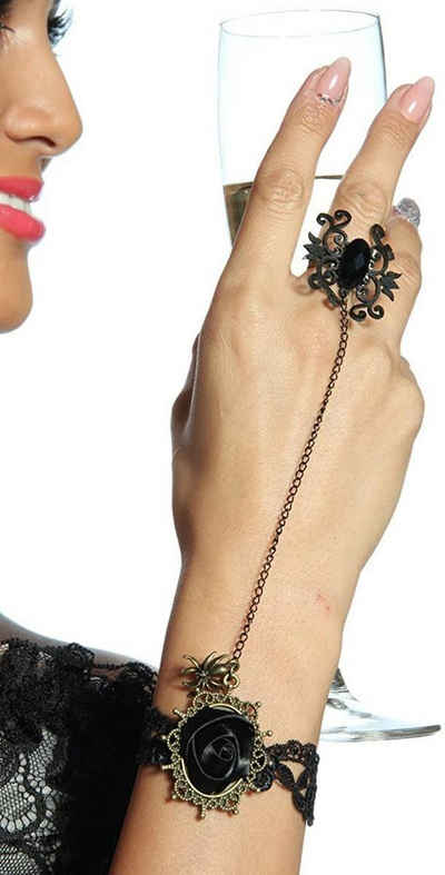 Armband Gothic-Handschmuck mit Fingerring Armband aus Spitze