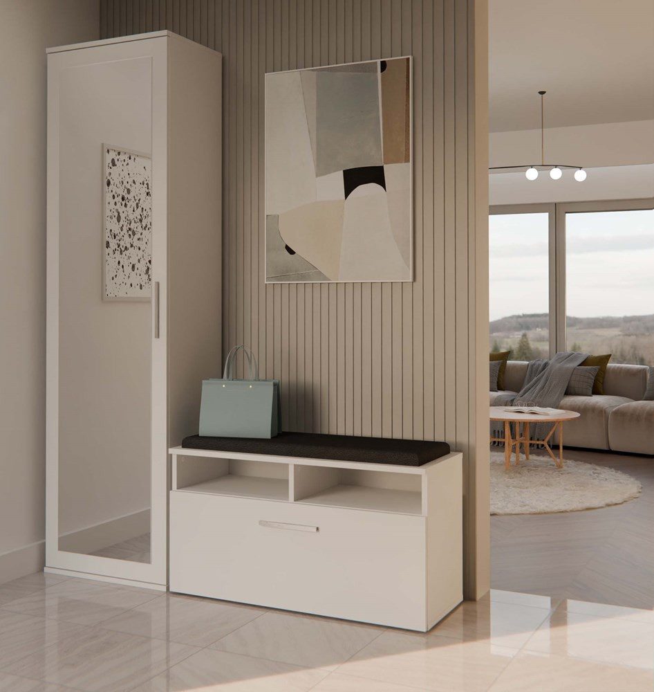 MAGOWA Garderobenschrank DUO Smart – Stilvolle Garderobe mit durchdachtem Stauraum (ideal kombinierbar) MAßE: Höhe 180 cm - Breite 50 cm - Tiefe 35 cm