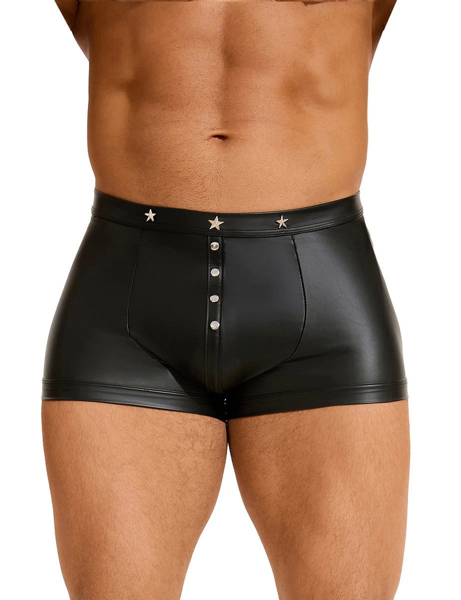 Lau-Fashion Boxershorts Herren Nieten Wetlook Lack günstig online kaufen