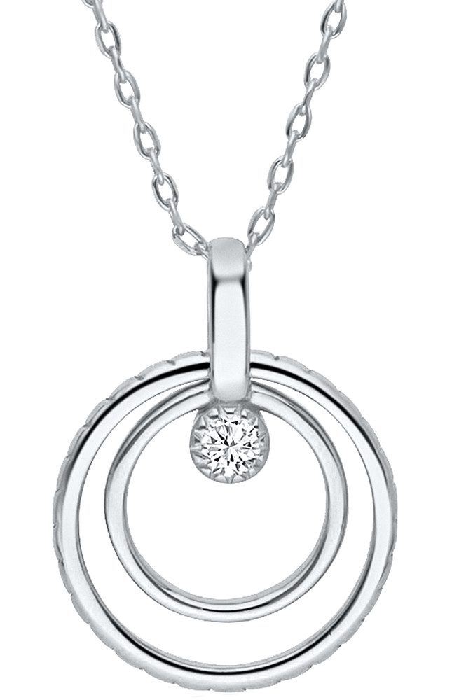 Kette mit Anhänger rund echt 925 Sterling Silber gold Schmuck Geschenk für Frauen Damen