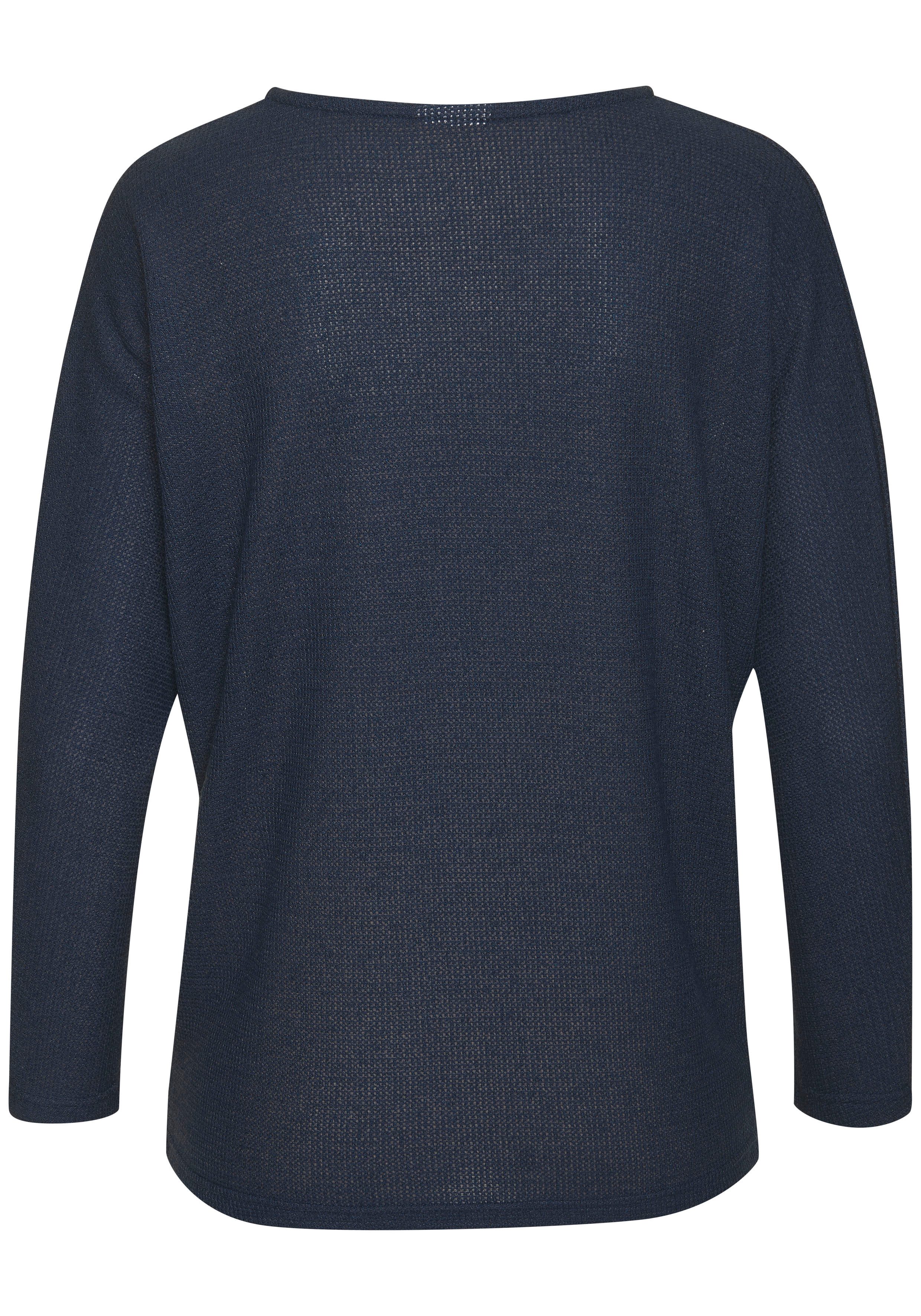 Vivance Langarmshirt aus weichem Strukturstrick aus bügelfreier Qualität