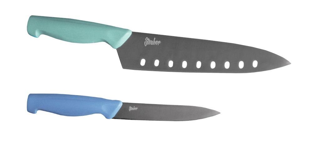 Steuber Messer-Set ergonomischer 2-tlg), Griff (Set, Titanium-beschichtet