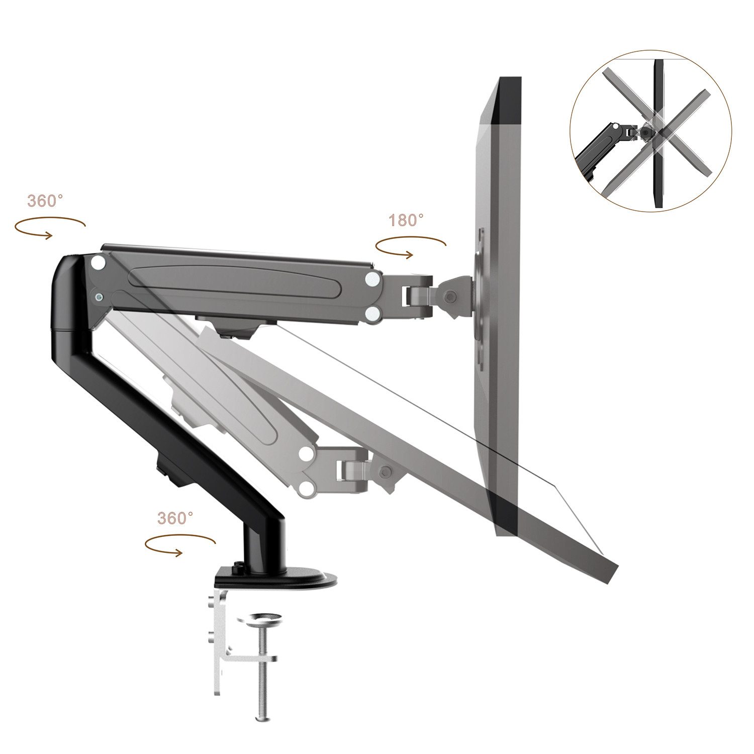 Maclean Monitor-Halterung MC-860N, (bis 27,00 Zoll, 1-tlg., Monitorhalterung 13-27'' 8kg einstellbar)