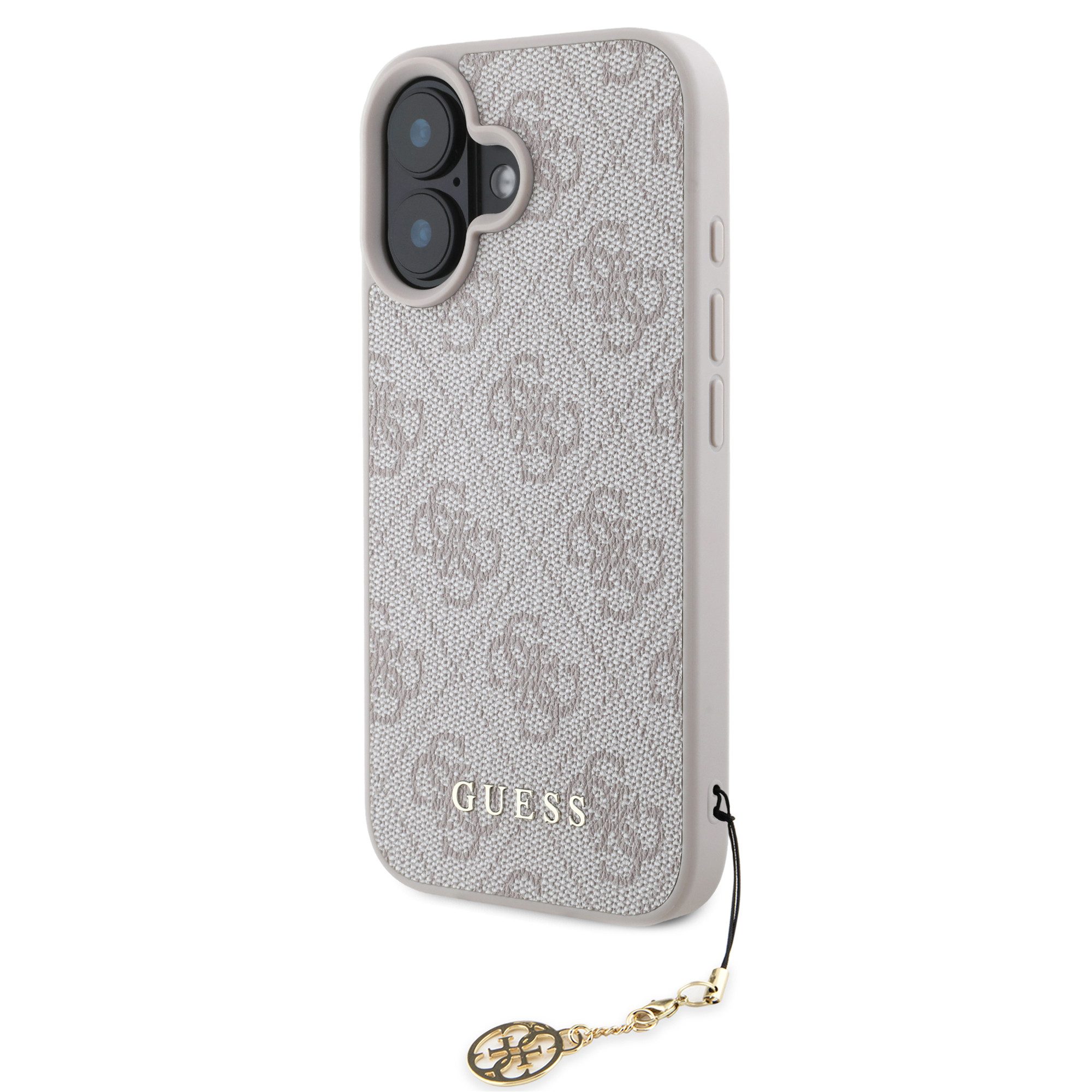 Guess Handyhülle GUESS Case iPhone 16 Charm Hülle pink m.Anhänger