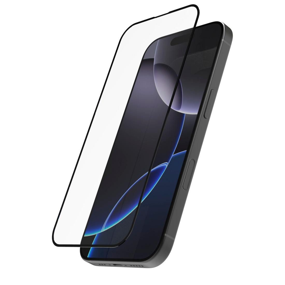 Hama Displayschutzglas D3O Displayschutz, Schutzglas für Apple iPhone 16 Plus für iPhone 16 Pro Max, mit Montagehilfe, extrem robust und langlebig