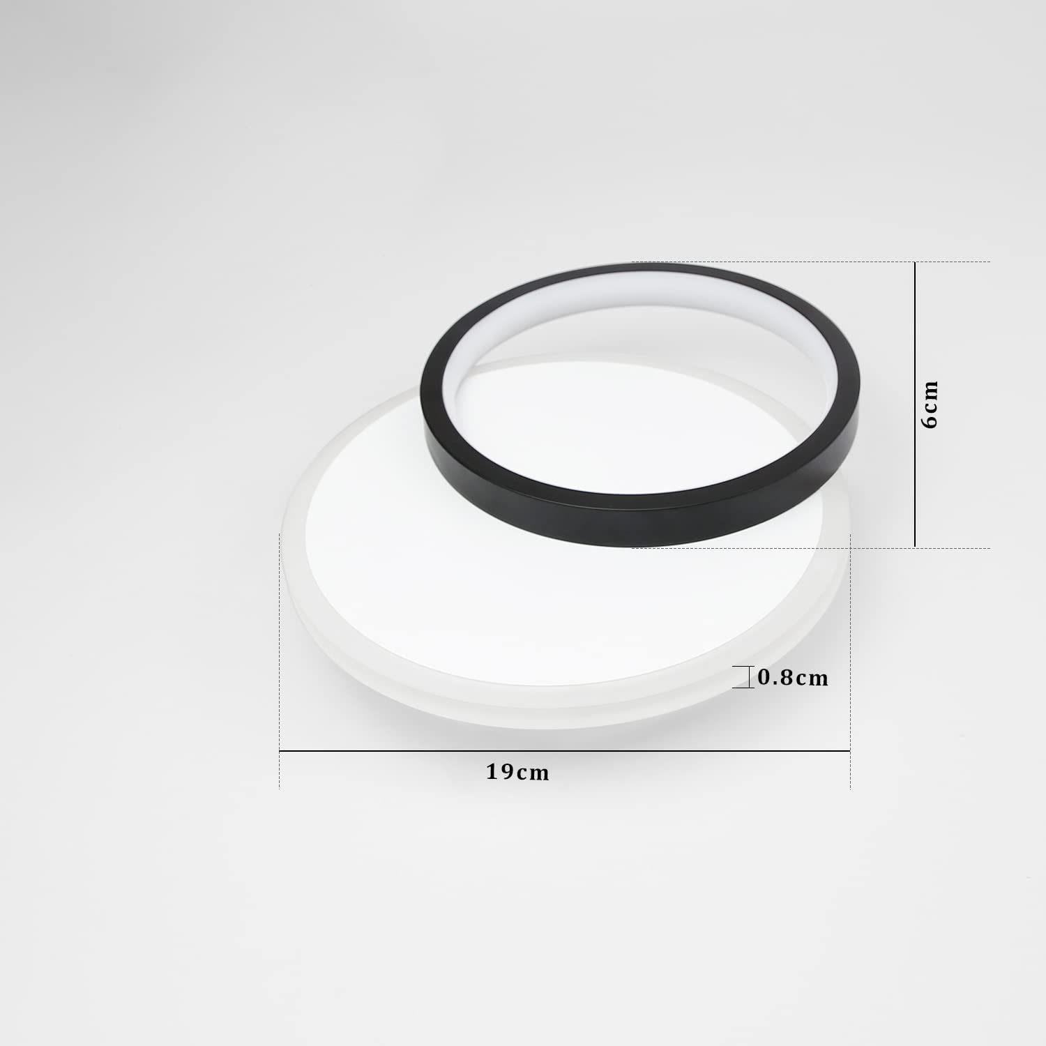 Acryl Modern LED Deckenleuchte LED Ringe, fest 12W Schwarz Warmweiß, integriert, Weiß Wohnzimmerlampe, ZMH Design 2