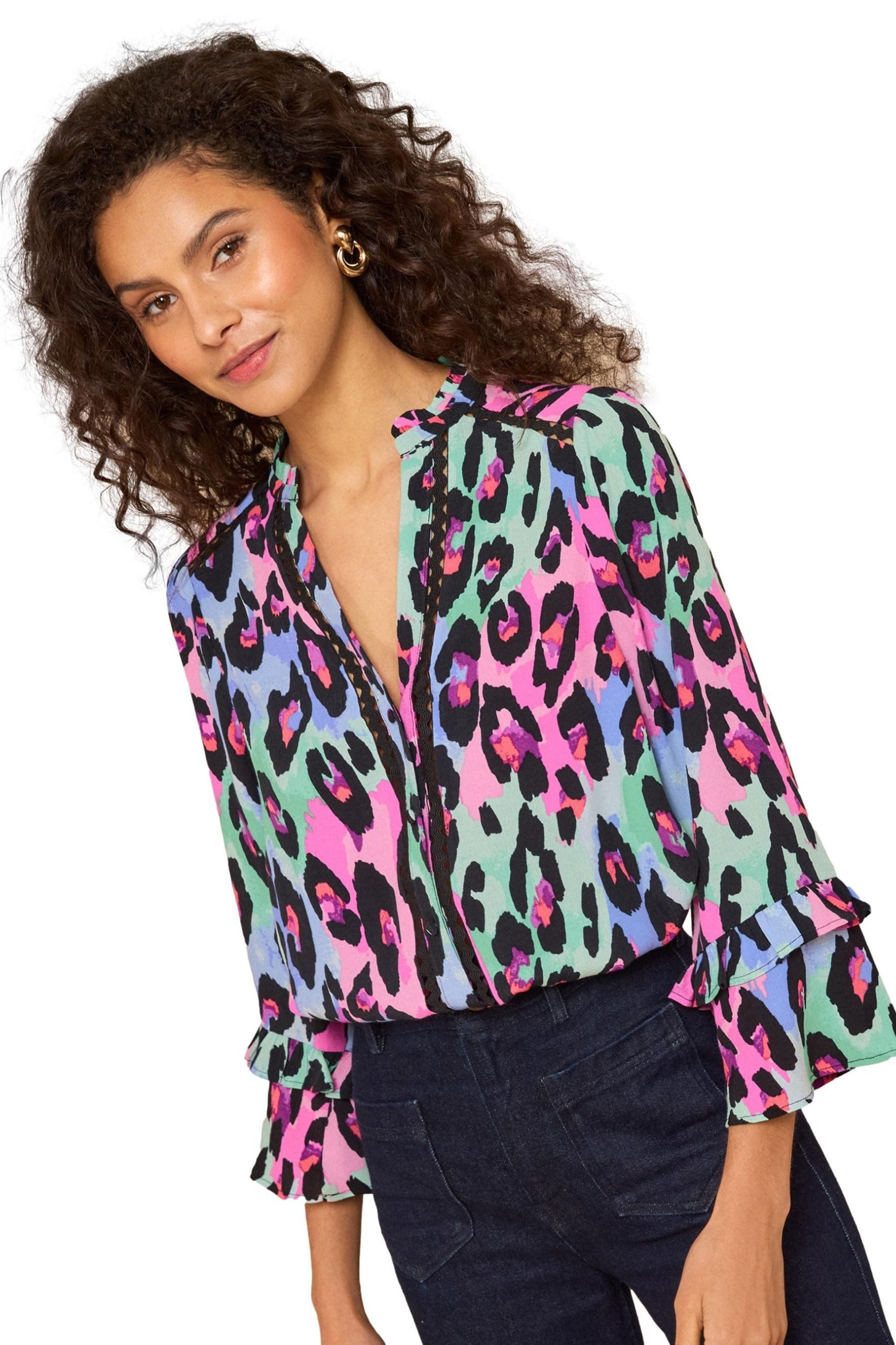Langarmbluse Love & Roses geknöpfte Bluse mit 3/4-Ärmeln