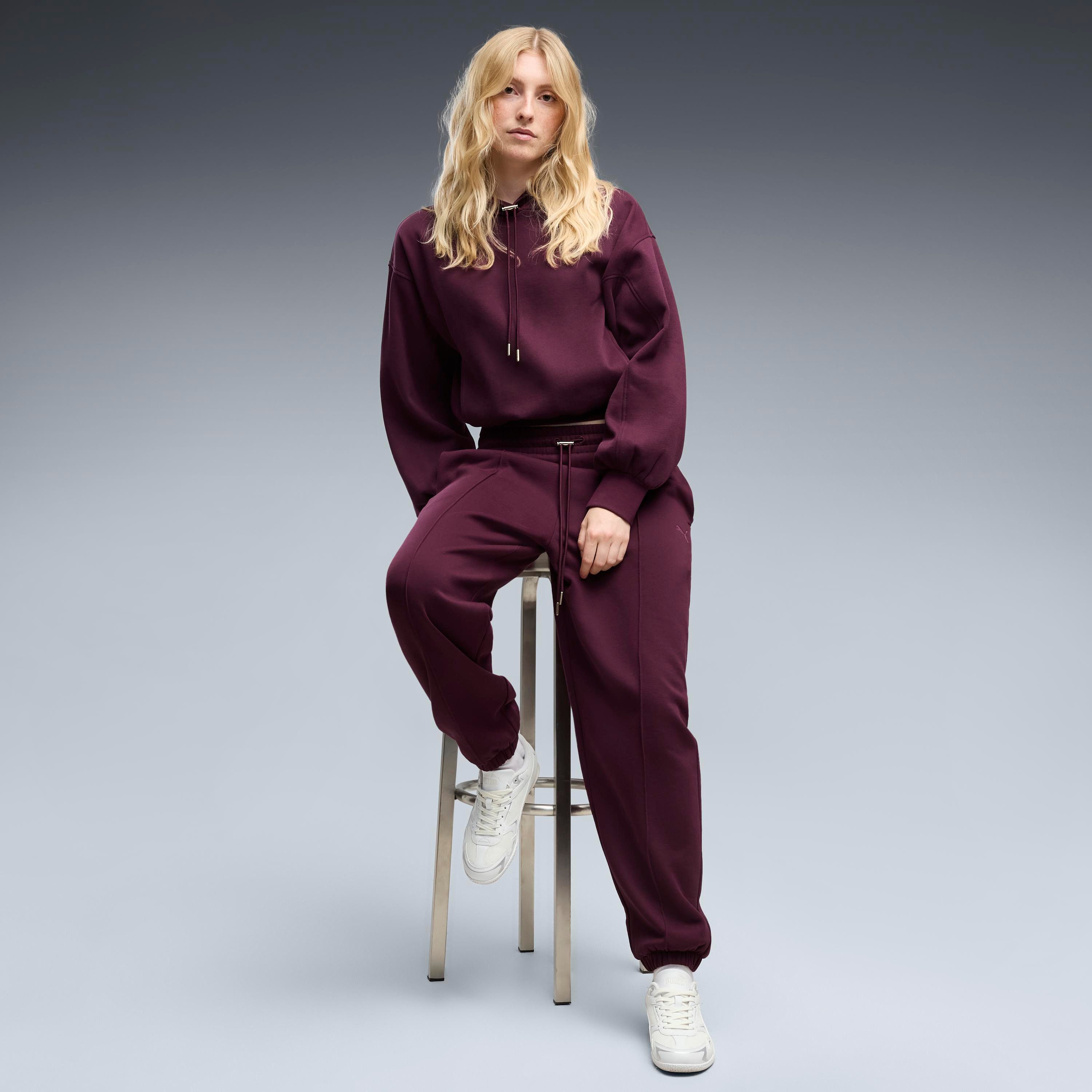 PUMA Kapuzensweatshirt HER RELAXED HOODIE FL mit Kängurutasche, unifarben, Relaxed Fit – Bild 4 von 5