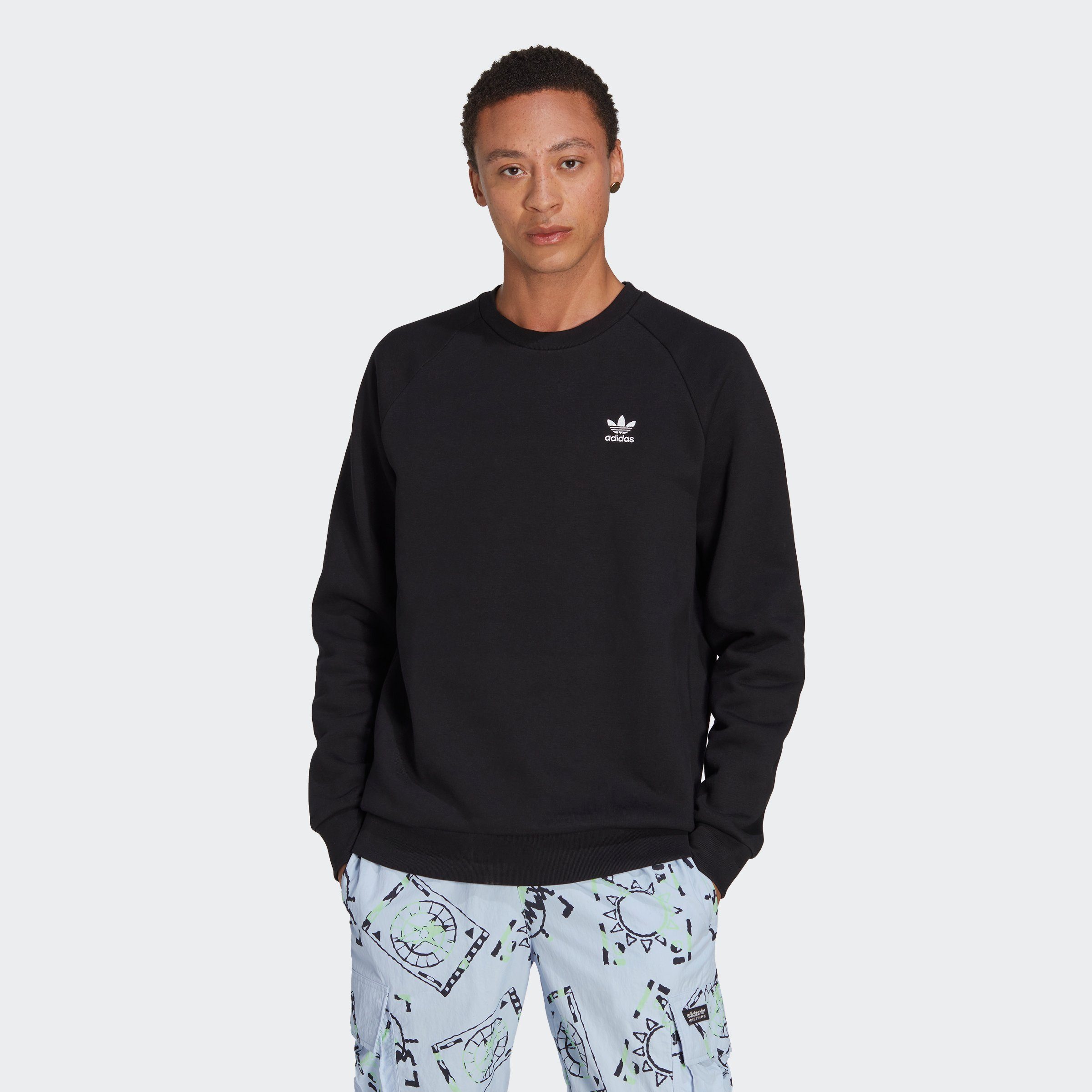 Black adidas ESSENTIALS Sweatshirt Originals TREFOIL