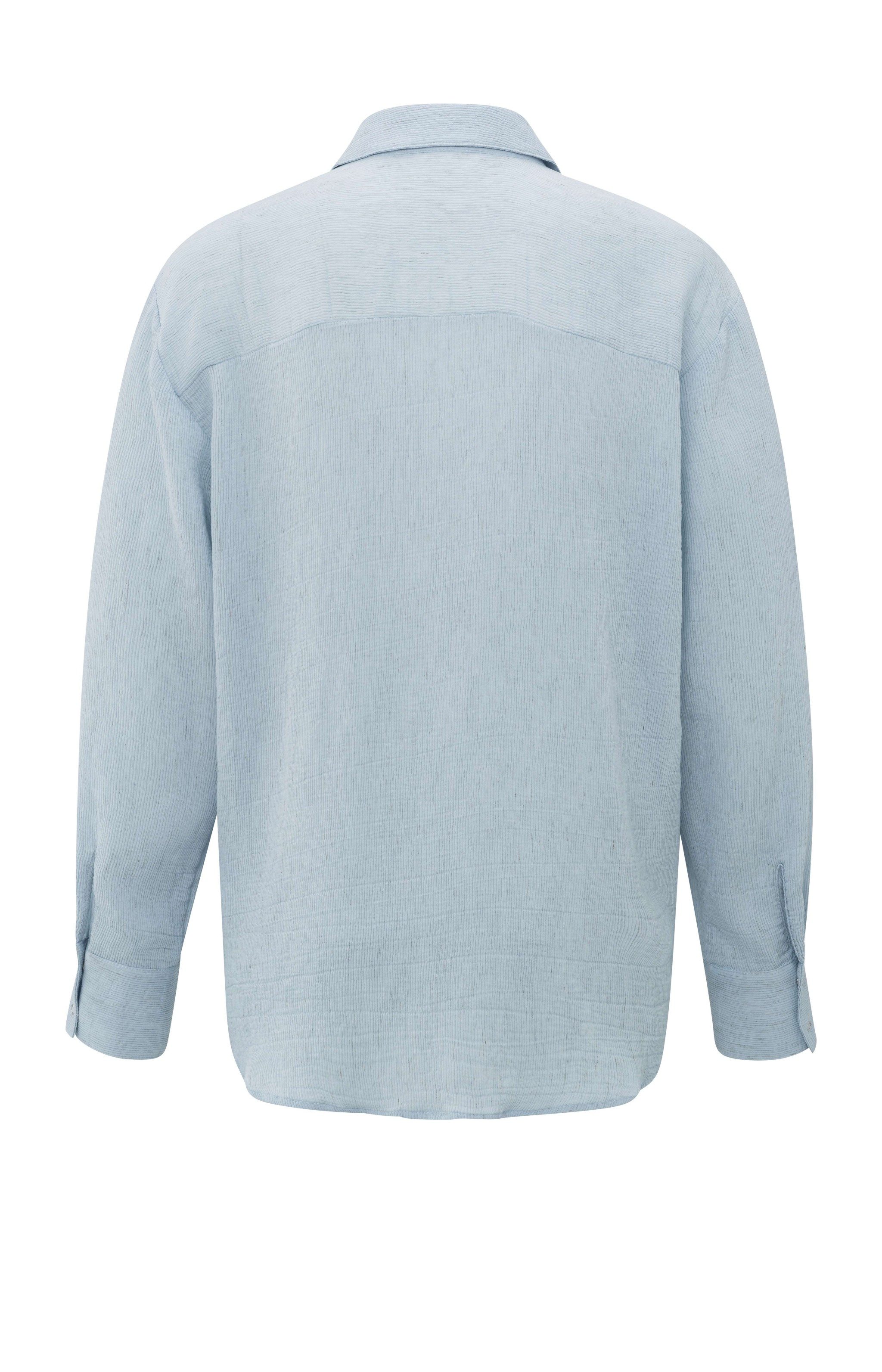 YAYA Kurzarmbluse Bluse mit Druckknöpfen Baby Blue