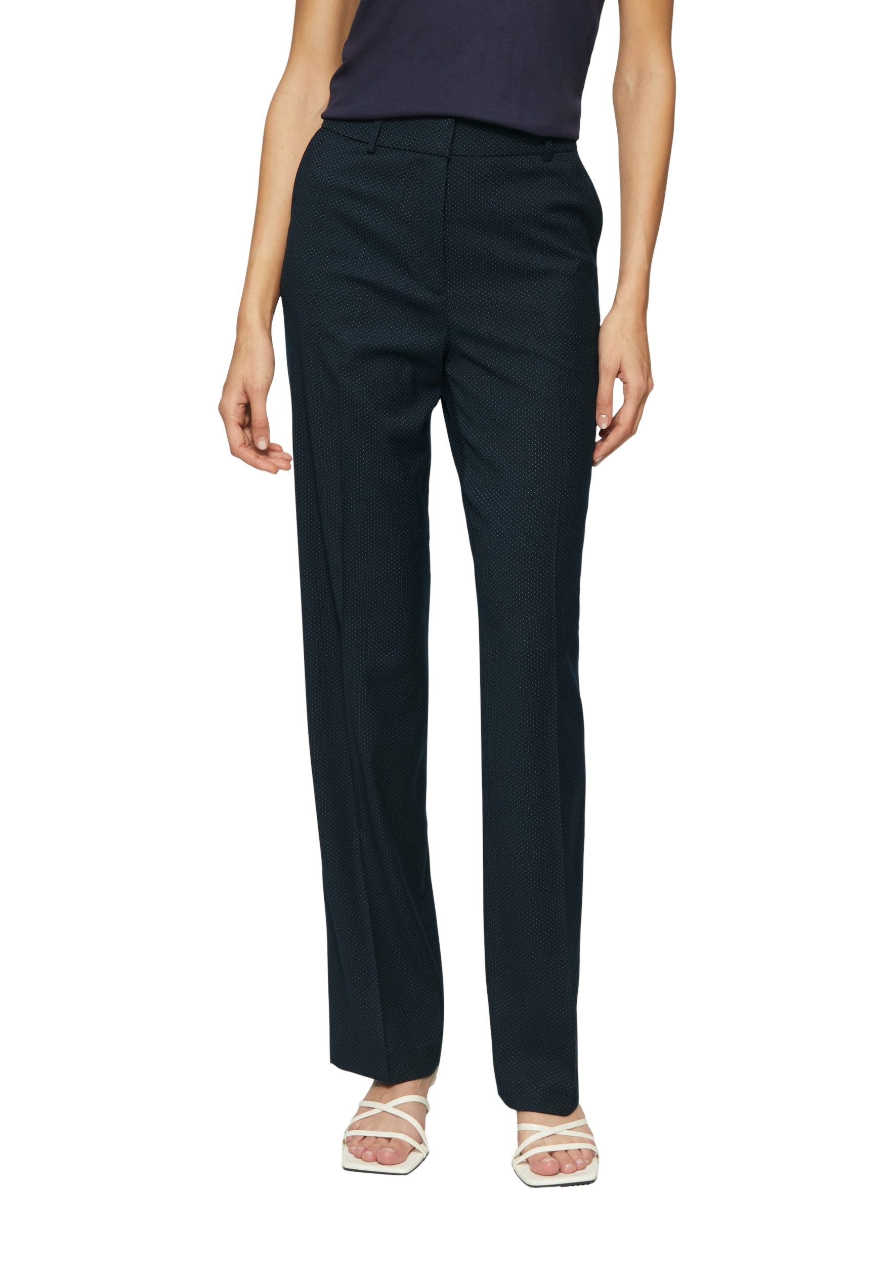 s.Oliver BLACK LABEL Stoffhose - gepunktete Anzugshose - Stoffhose mit Büge günstig online kaufen