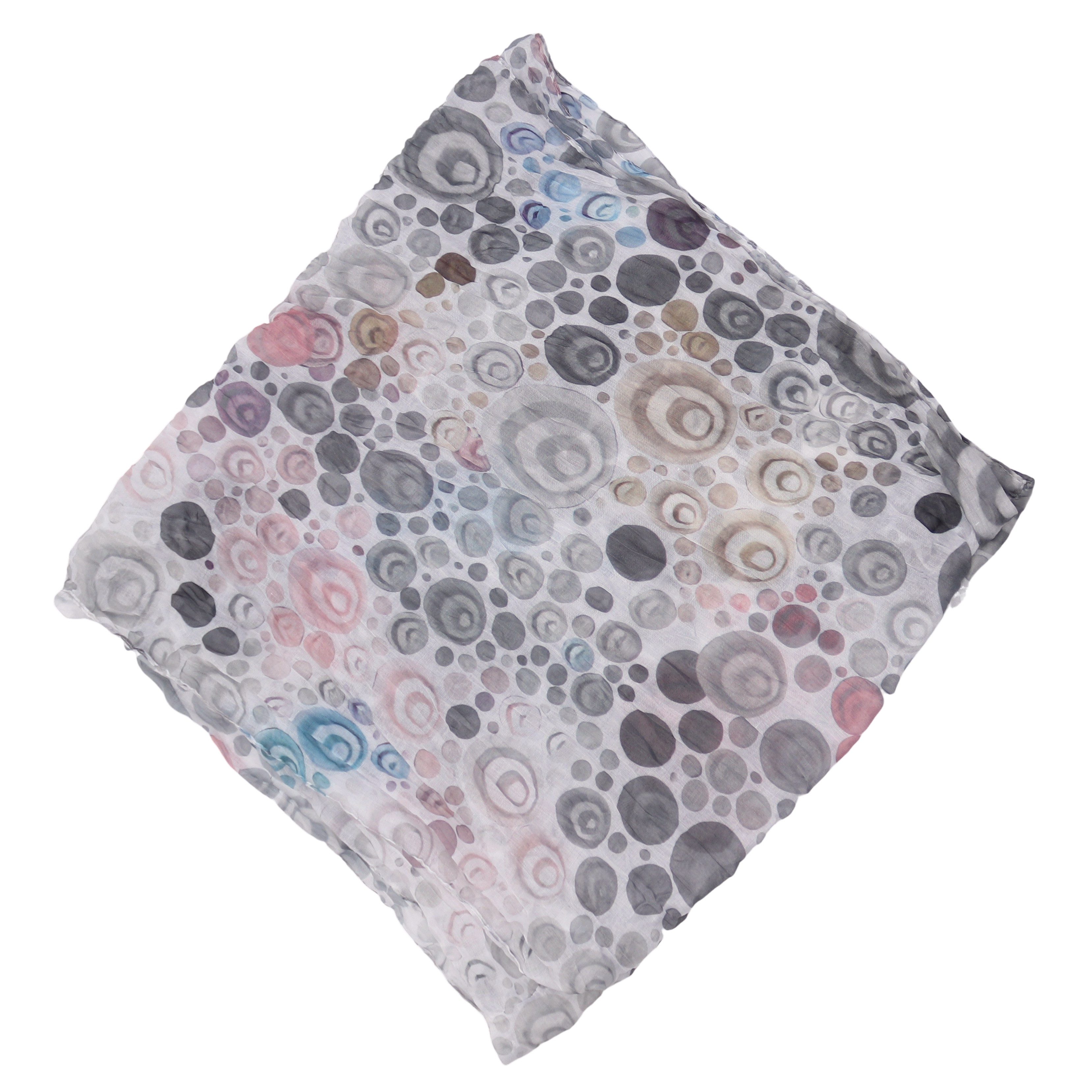 MIRROSI Loop Damen Schal mit Kreis-Muster Weich, Schlauchschal, (zweimal um den Hals wickelbar, ca.45x75cm), Damen Halstuch ideal für Frühling, Sommer oder Herbst