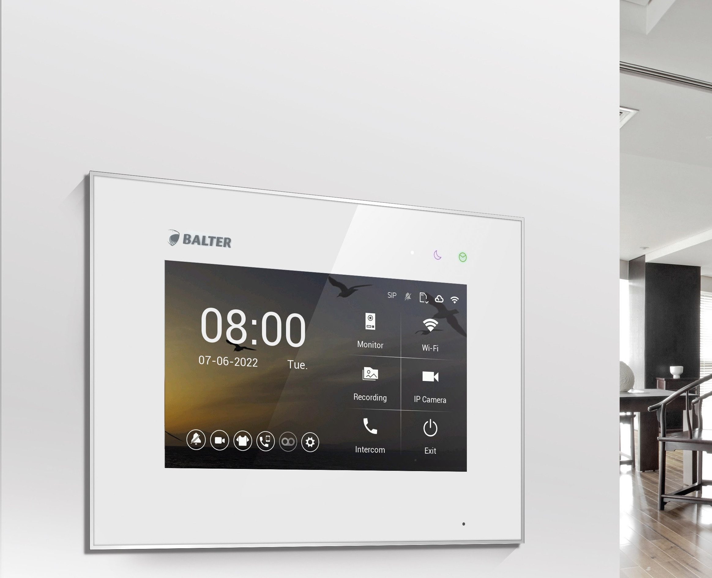 Balter Video-Türsprechanlage BALTER HD WLAN Video Gegensprechanlage 3-Familienhaus Schwarz Weiß (Set, 3-Familienhaus, Komplettset, Full HD 175° Kamera, App-Steuerung)