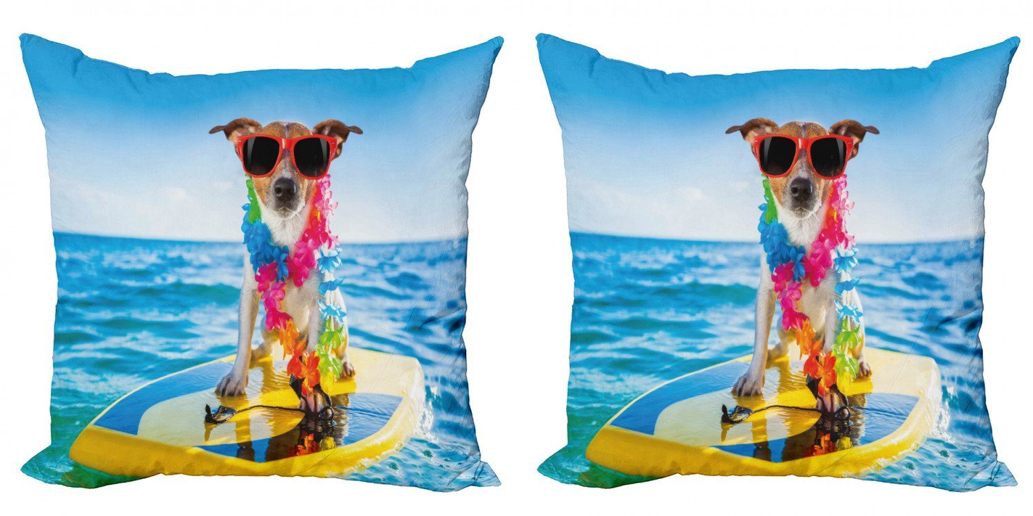 Reite Kissenbezüge im Hund Doppelseitiger Stück), Digitaldruck, Abakuhaus Welle Accent Modern Ozean die (2