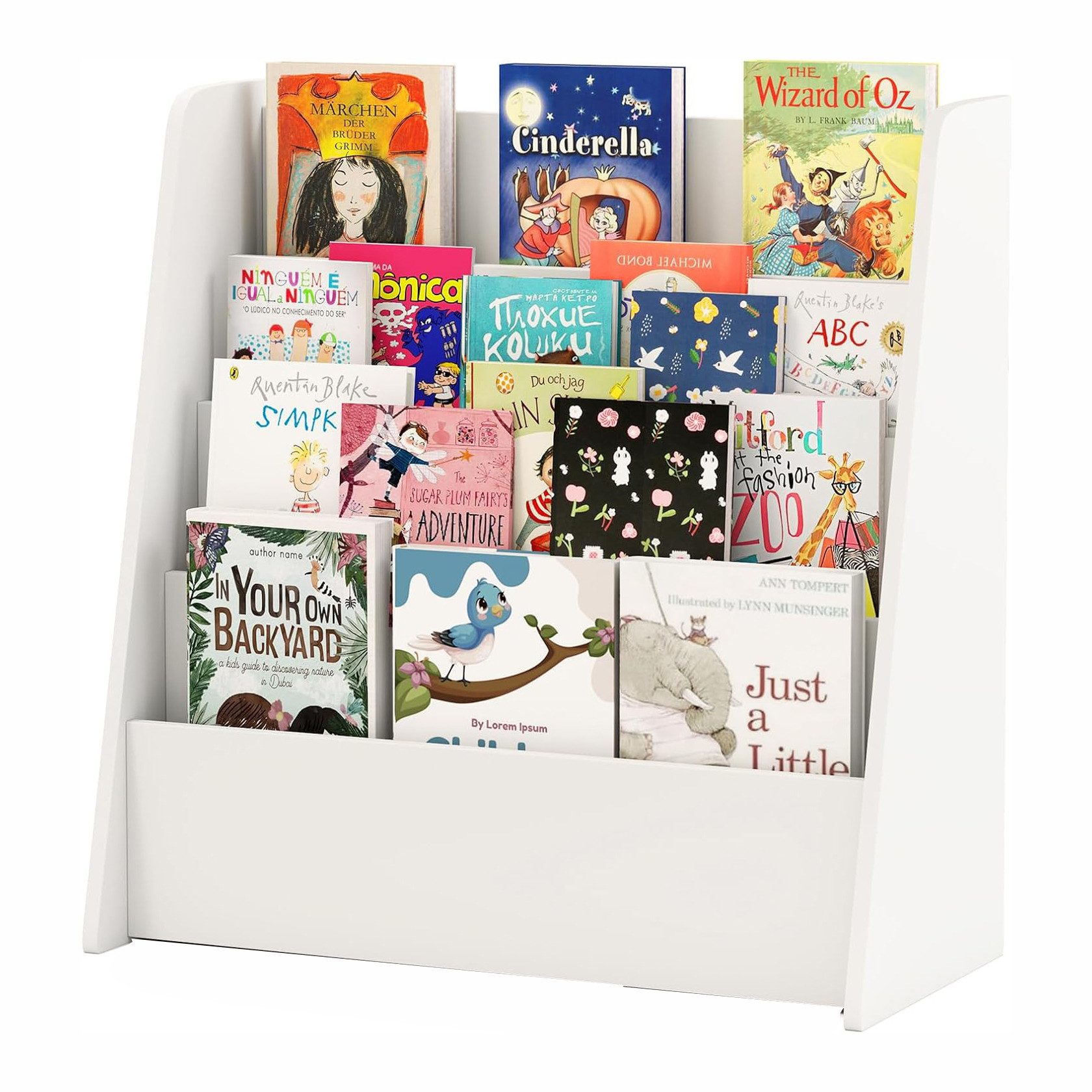 KOMFOTTEU Kinderregal Bücherregal Holz Hängefächerregal Bücherkiste, mit 4 günstig online kaufen