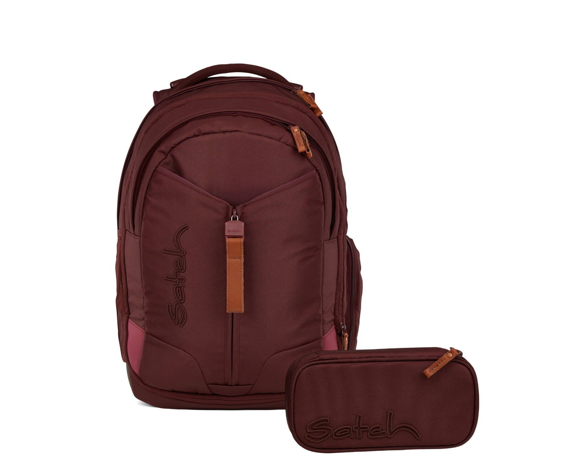 Satch Schulranzen Schulrucksack-Set MATCH Nordic Ruby 2-teilig (2-teilig), Schulranzen, ergonomisch, 30 + 5 Liter