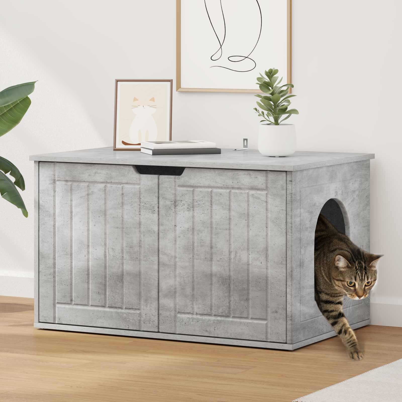 vidaXL Katzenhaus, Katzenhaus Beton 85 x 55 x 53,5 cm Holzwerkstoff