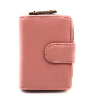 MUSTANG Mini Geldbörse kleines echt Leder Damen Portemonnaie mit RFID Schutz "Seattle", Urlaubsbörse. pink rosé