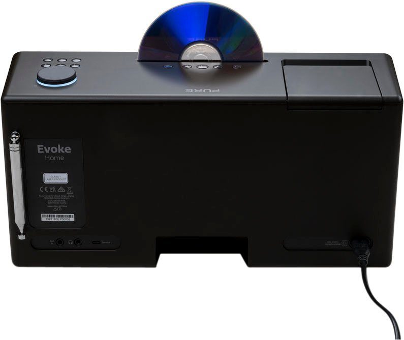 Pure Evoke Home FM-Tuner, Black CD 100 (DAB), (Digitalradio Coffee Digitalradio Laufwerk) zusätzliches Internetradio, W, (DAB)