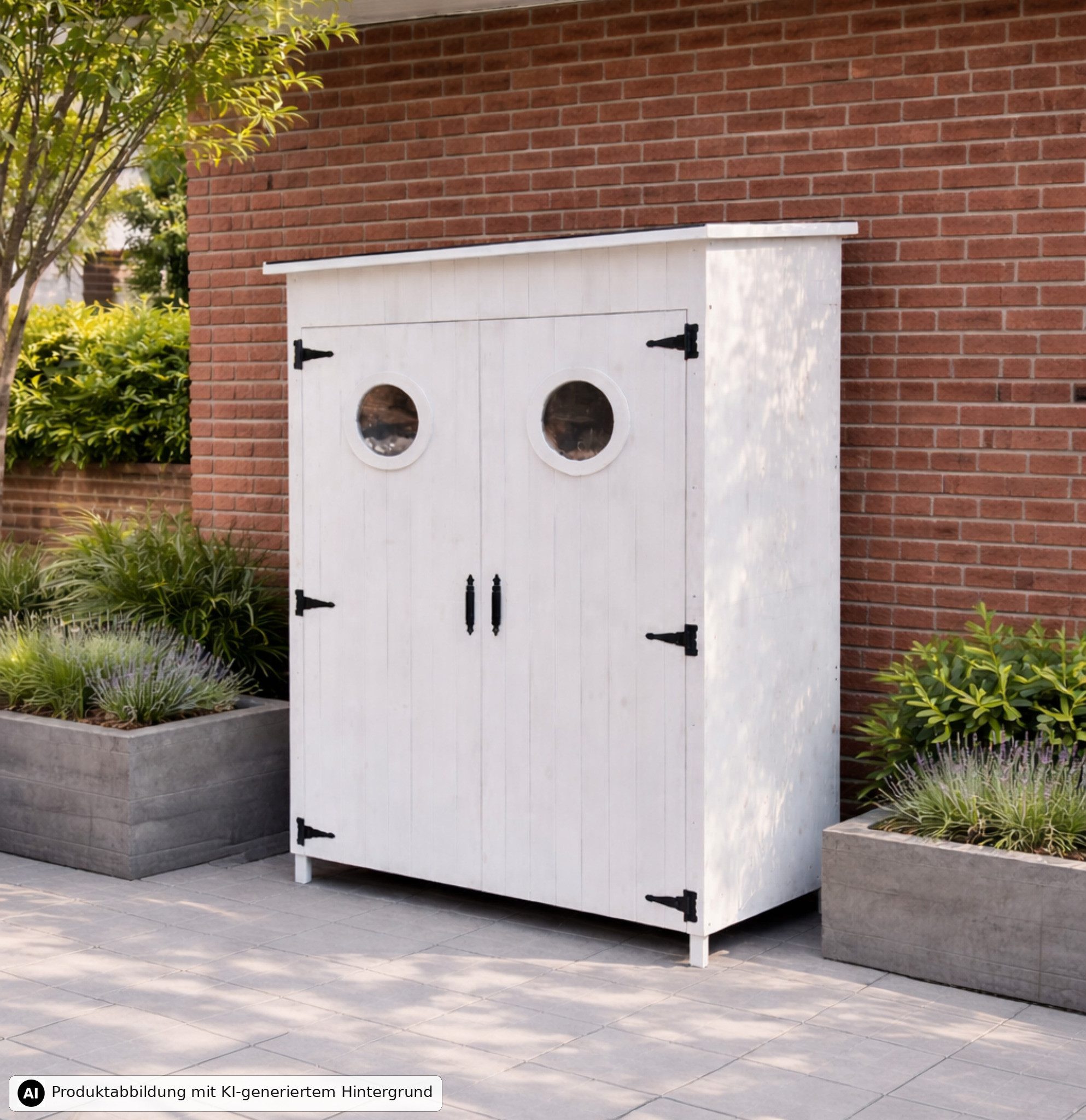 Leco Garten-Geräteschrank Gartenschrank Aufbewahrungsschrank Mehrzweckschrank Schrank TONI, BxT: 118x70 cm, Tannenholz