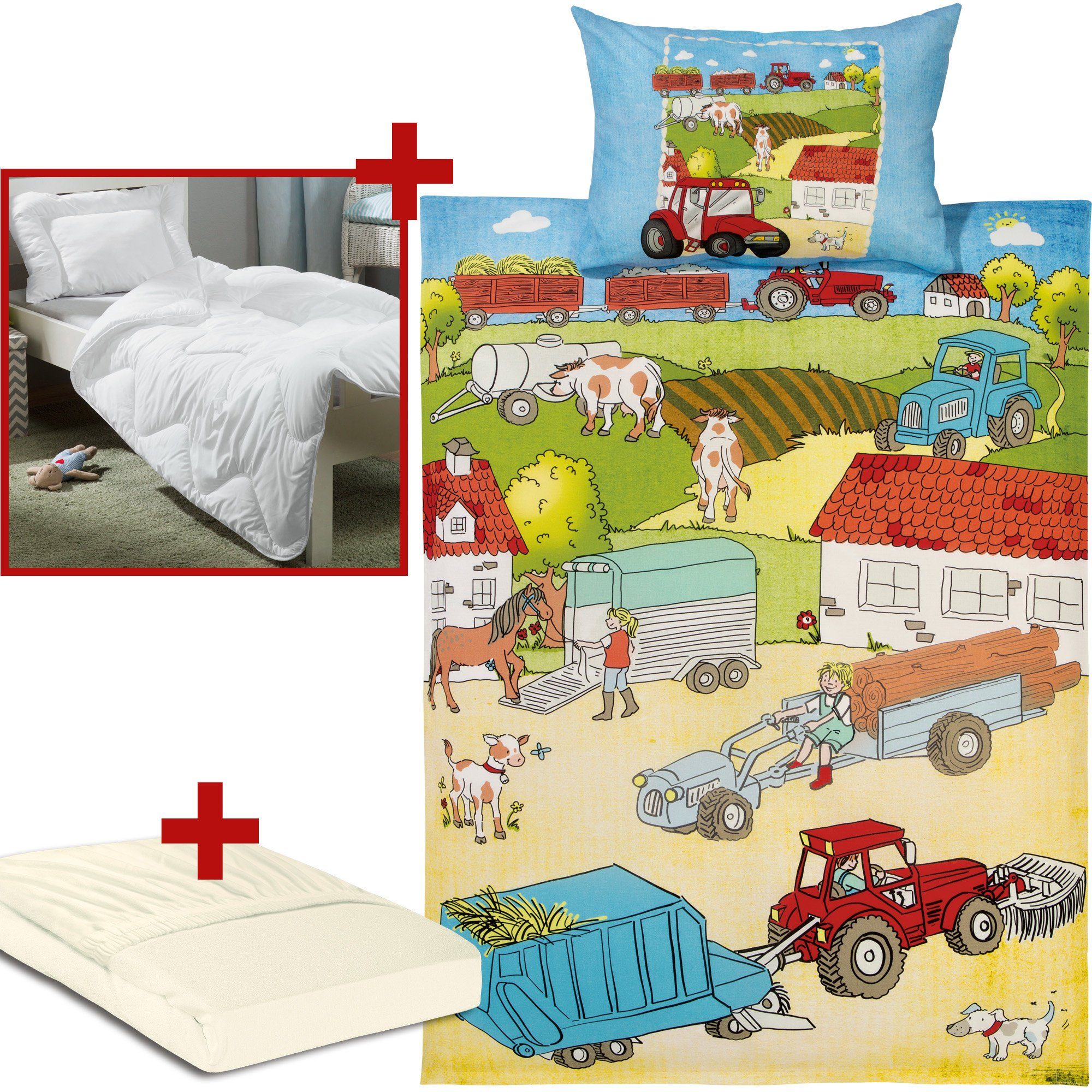 Kinderbettwäsche Kinder-Bettausstattung Sparpaket 5-teilig