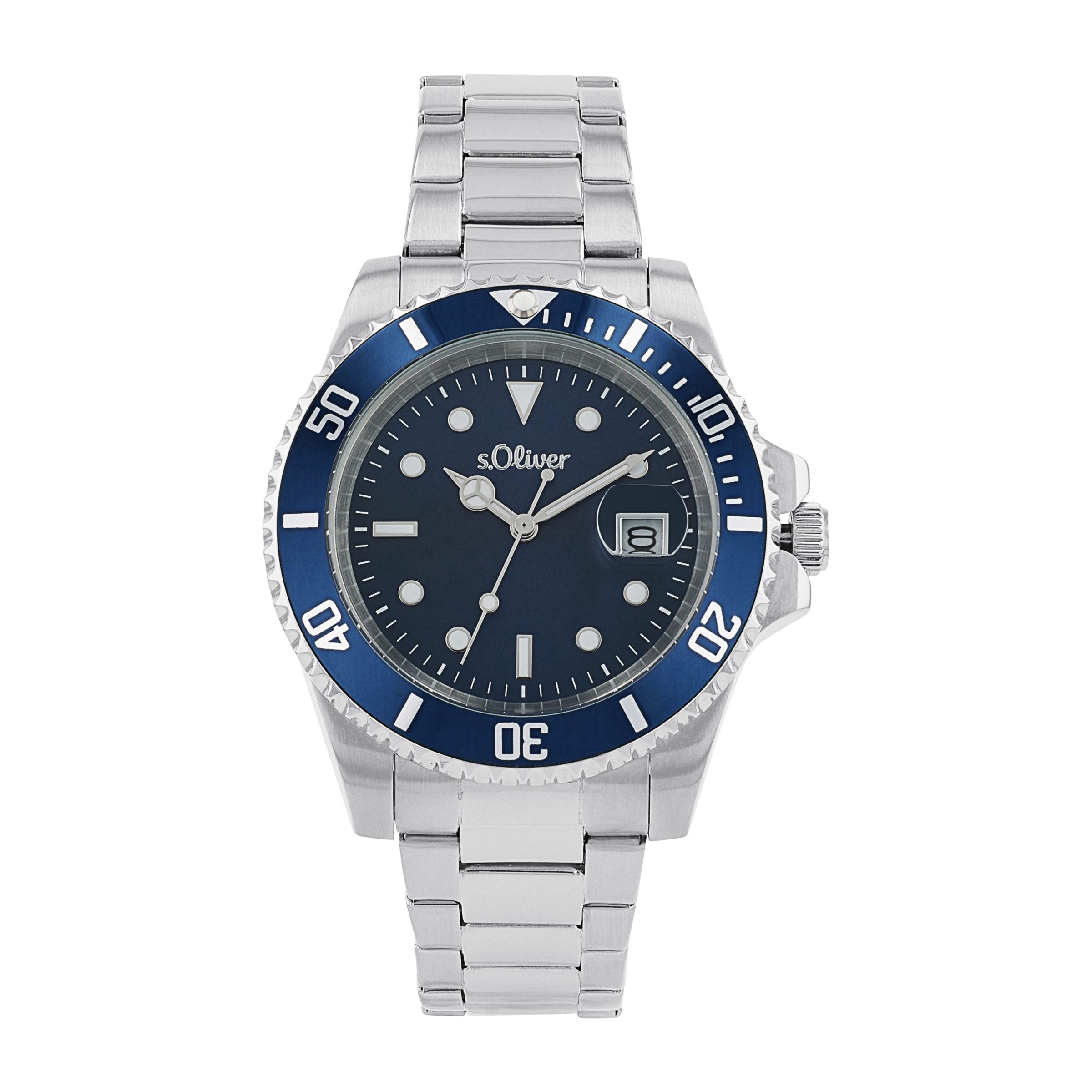 s.Oliver Quarzuhr 2036547, Armbanduhr, Herrenuhr, Edelstahlarmband, analog, günstig online kaufen