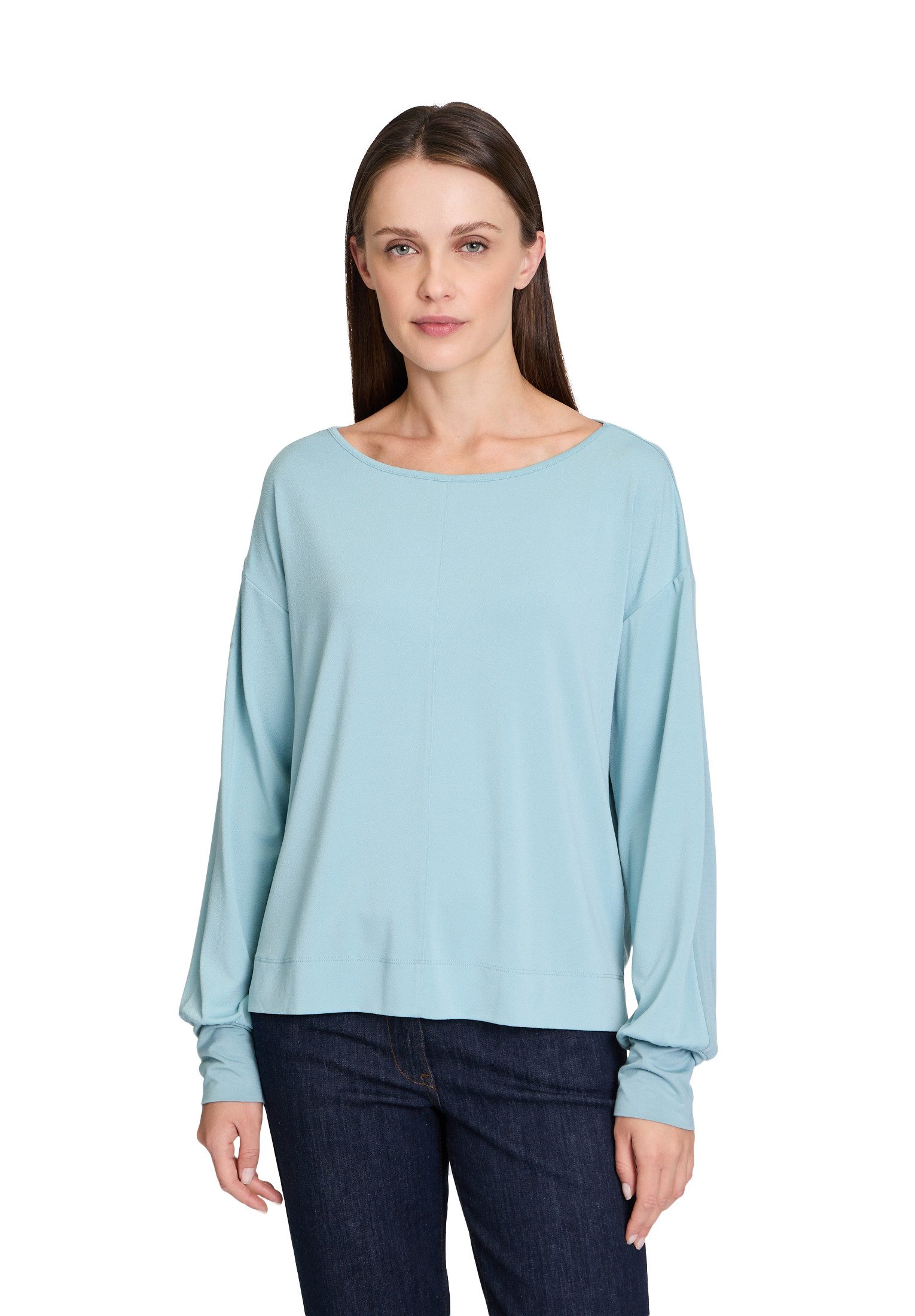 Betty Barclay Kurzarmshirt Betty Barclay Blusenshirt mit Patches (1-tlg) Materialmix