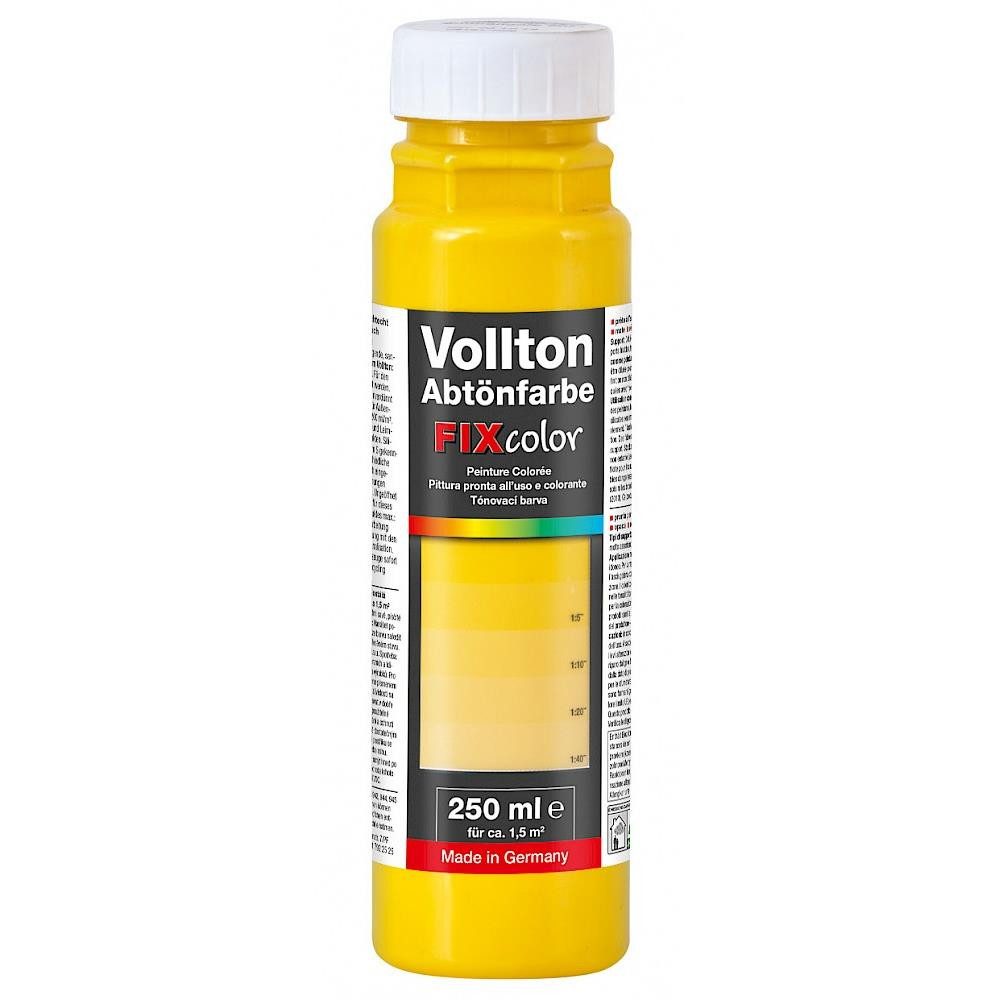baufan® Vollton- und Abtönfarbe Farbe zum Mischen Innen und Außen Volltonfarbe, Farbtöne für dekorative Anstriche + Abtönen weißer Dispersionsfarben