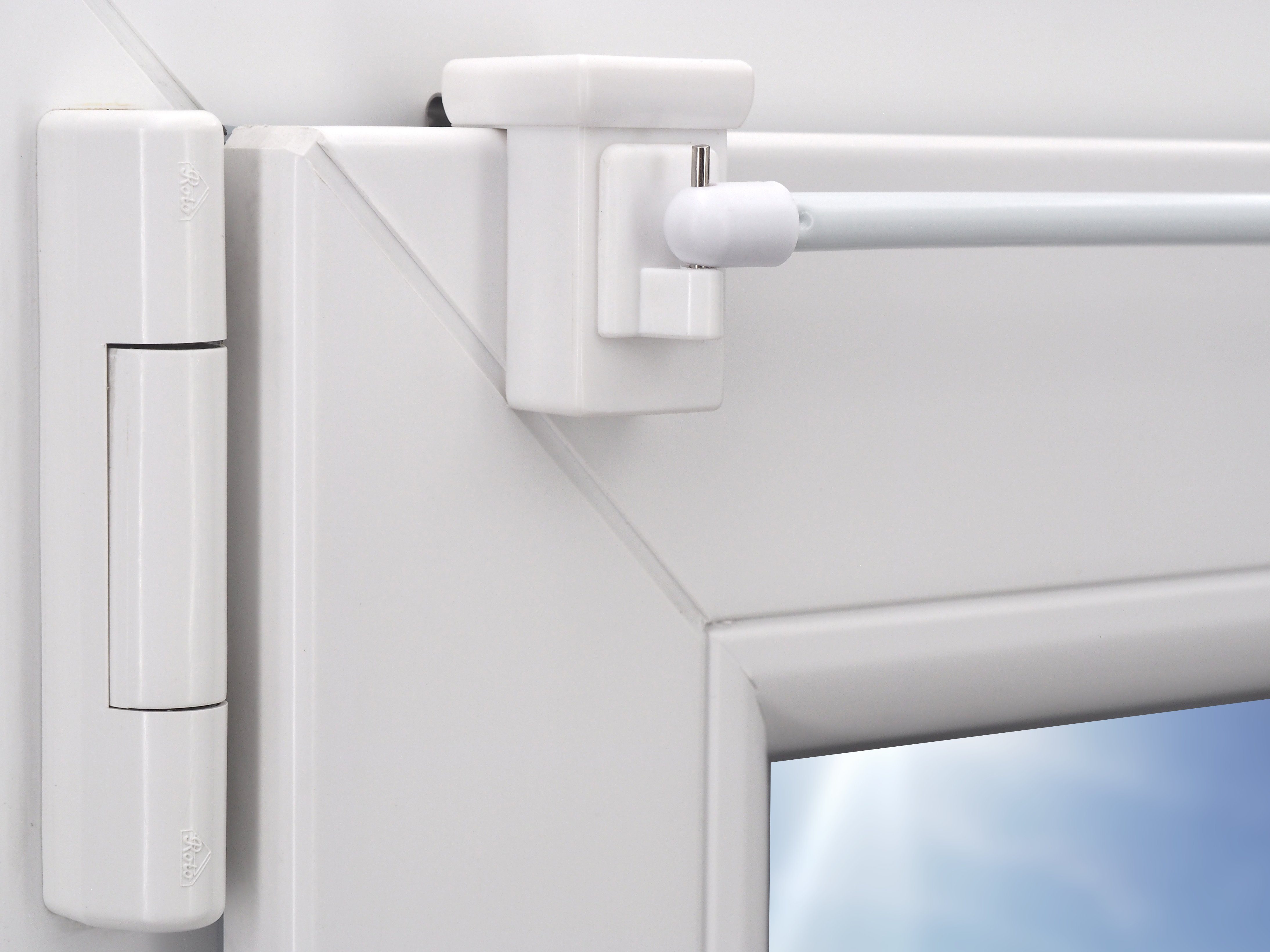 dekondo Fensterhaken Dekohaken Dekoklipp Gardinenhaken, weiß, für einen Klemmbereich (Rahmenstärke des Fensters/Fensterdicke) von 10-27 mm, (4-St), oben oder seitlich am Fenster zu befestigen