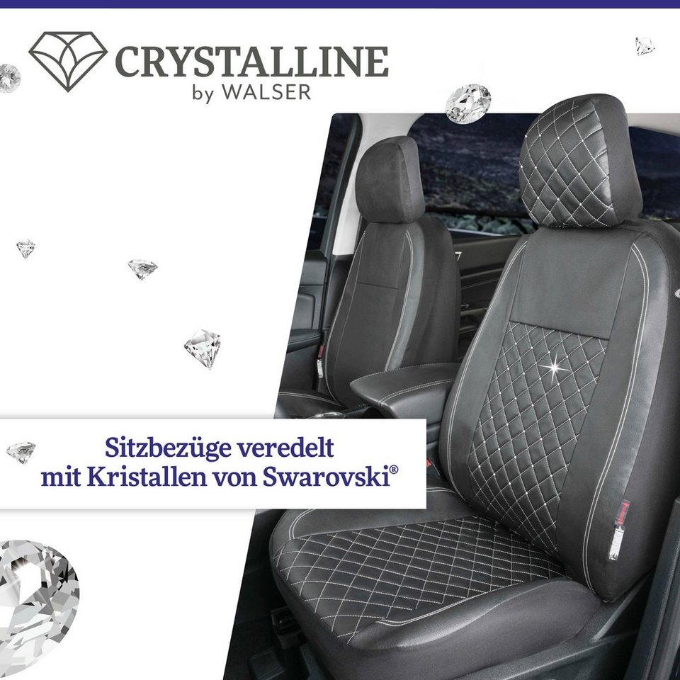 WALSER Autositzbezug Scarlett, 3-tlg., für Vordersitze, mit Swarovski  Kristallen