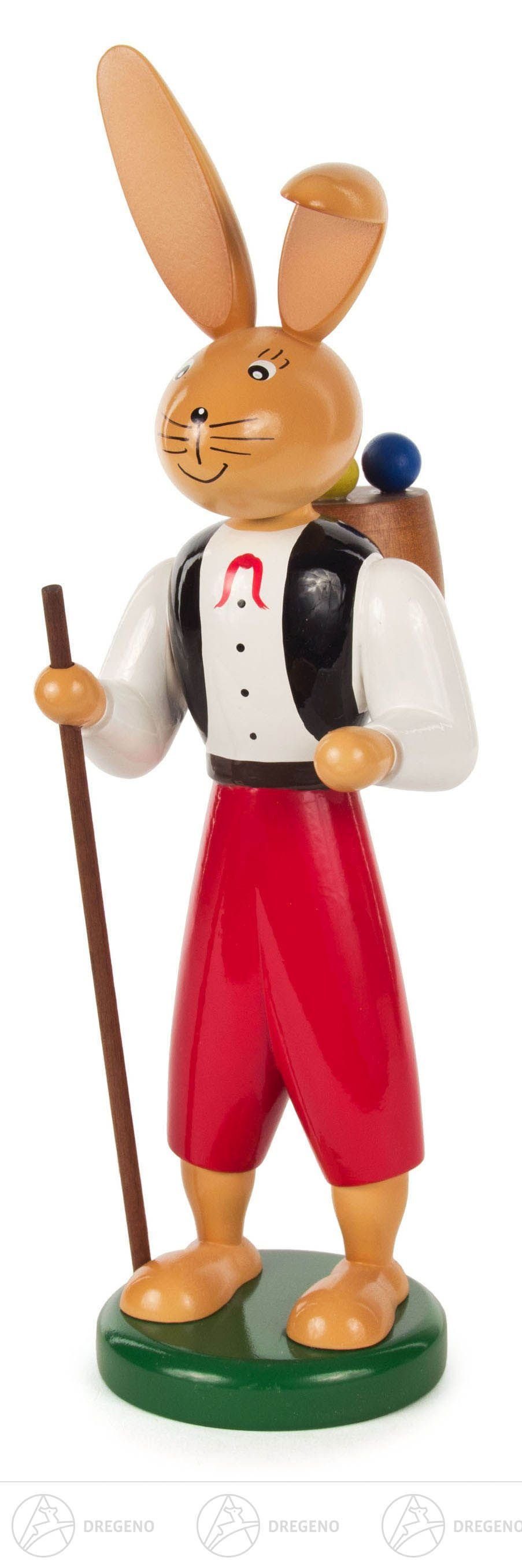 Dregeno Erzgebirge Osterhase Osterhase Hasenwanderbursche Höhe = 25cm NEU