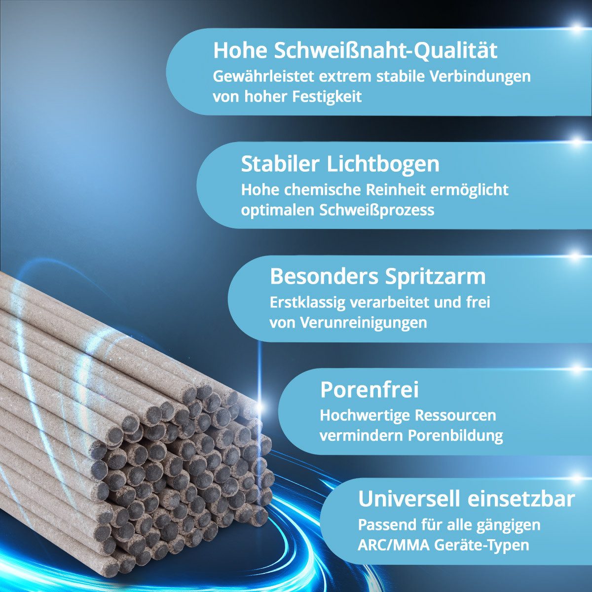 STAHLWERK Schweißdraht 60 Stabelektroden AWS E6013 RR mit wasserfestem Elektrodenköcher – Bild 3 von 5