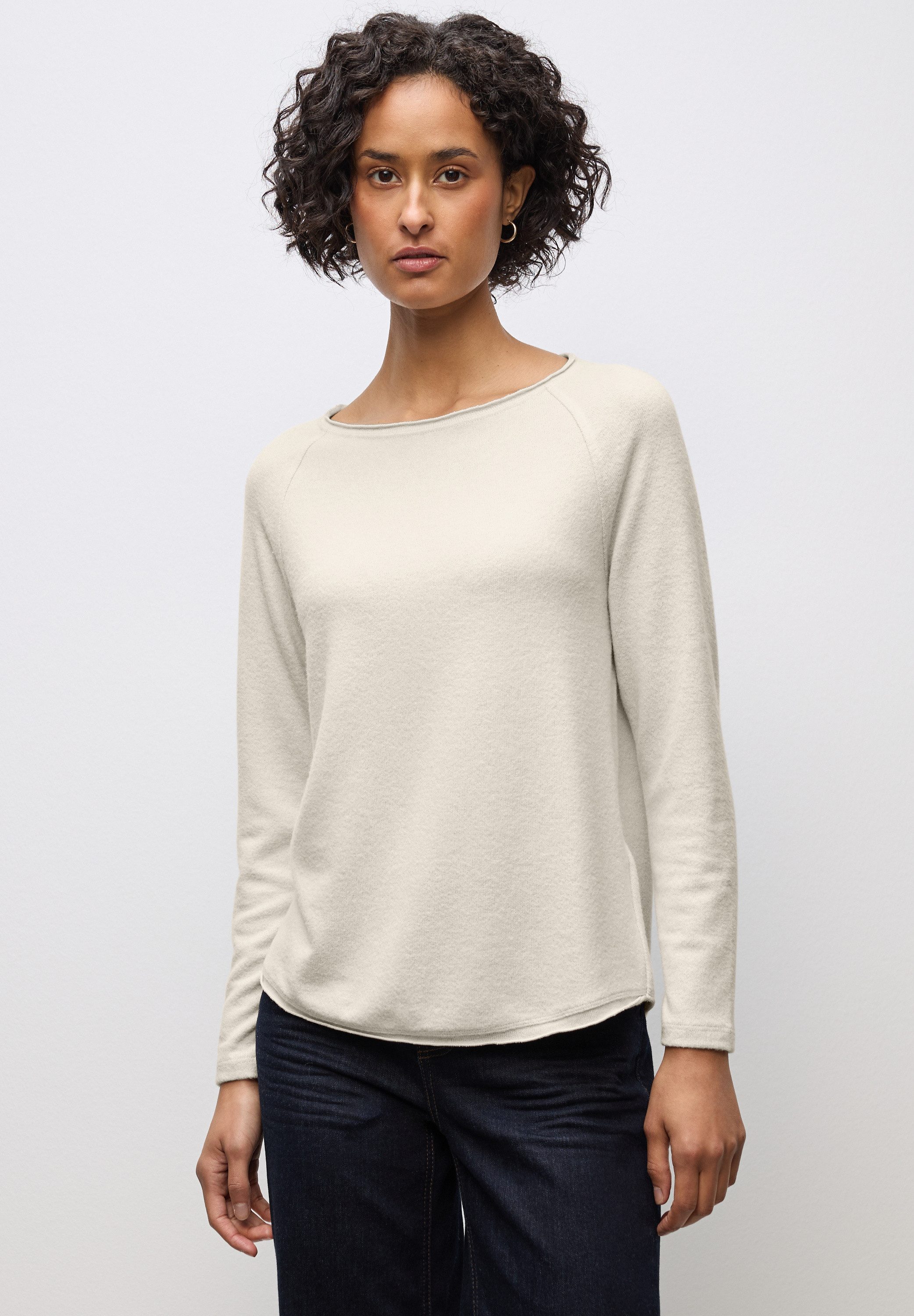 STREET ONE Langarmshirt aus softem Materialmix