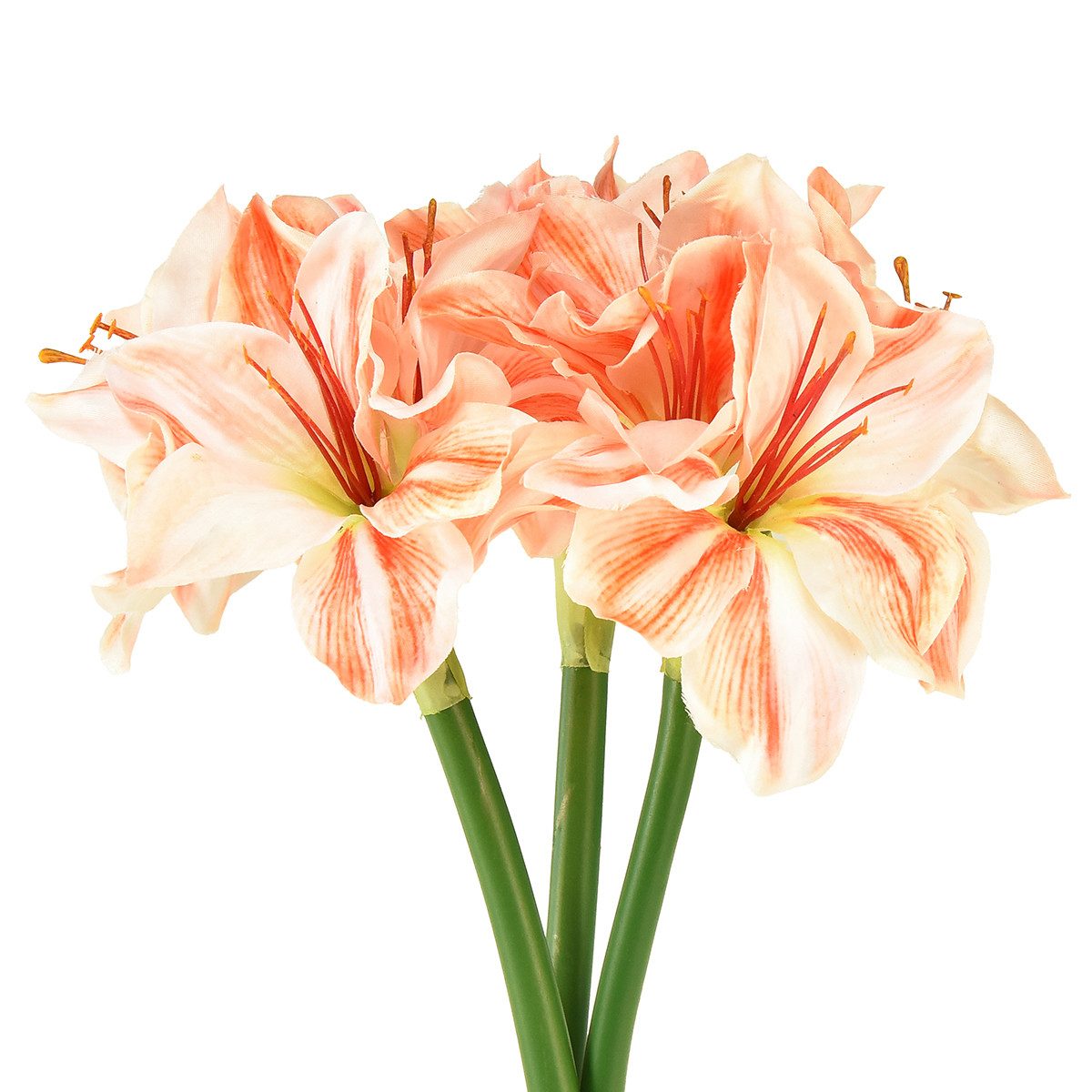 Winterliche Kunstpflanze Künstliche Amaryllis 40cm - Täuschend echte Kunstblumen im, 3 Stück, Viana, Höhe 40 cm